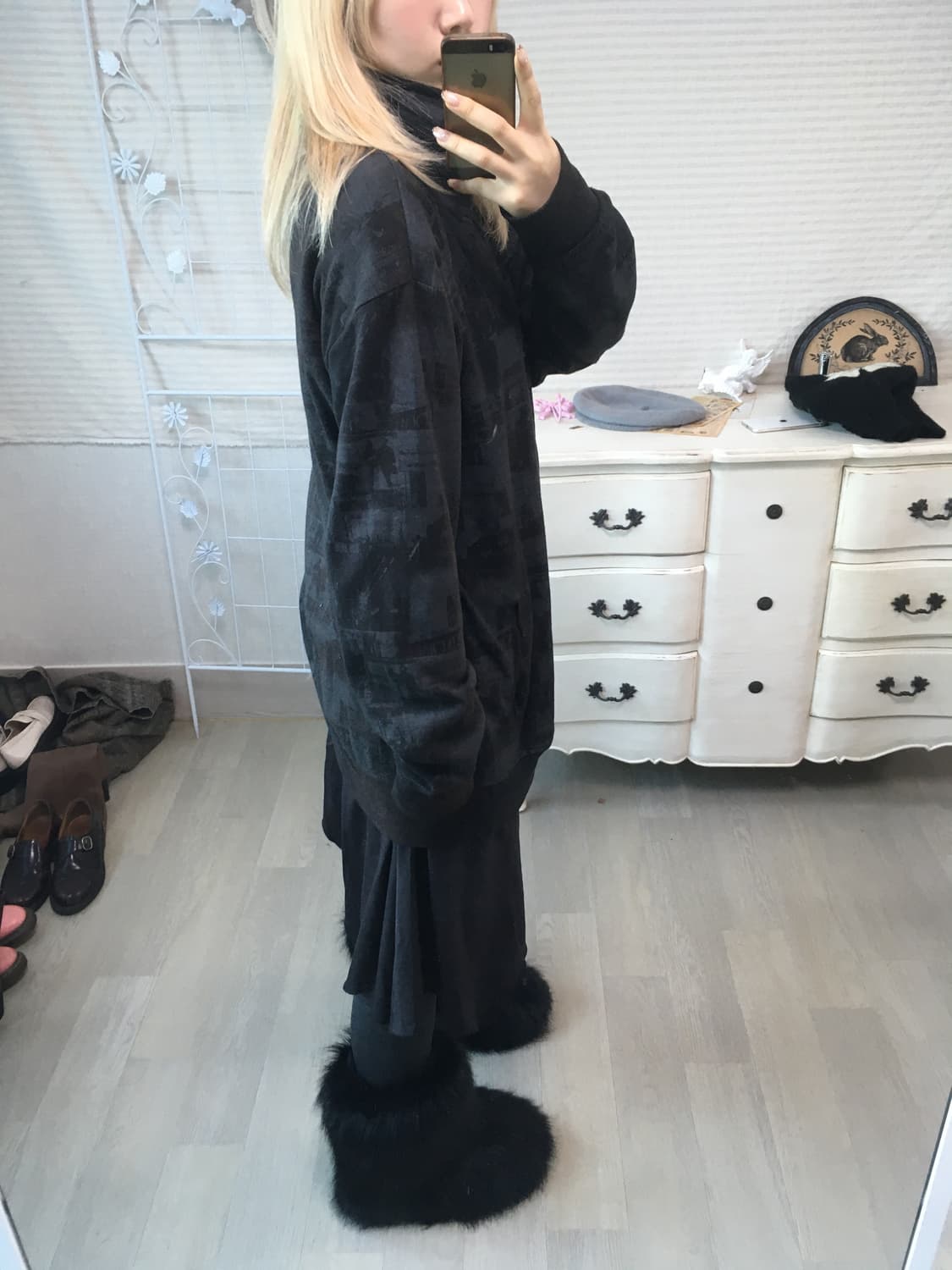 일본빈티지 y2k 블랙 패턴 집업  상품이미지3