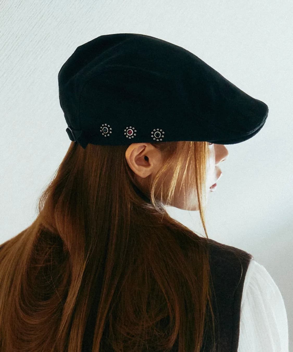 (새상품) 쿠키시 스웨이드 스터드 헌팅캡 상품이미지1