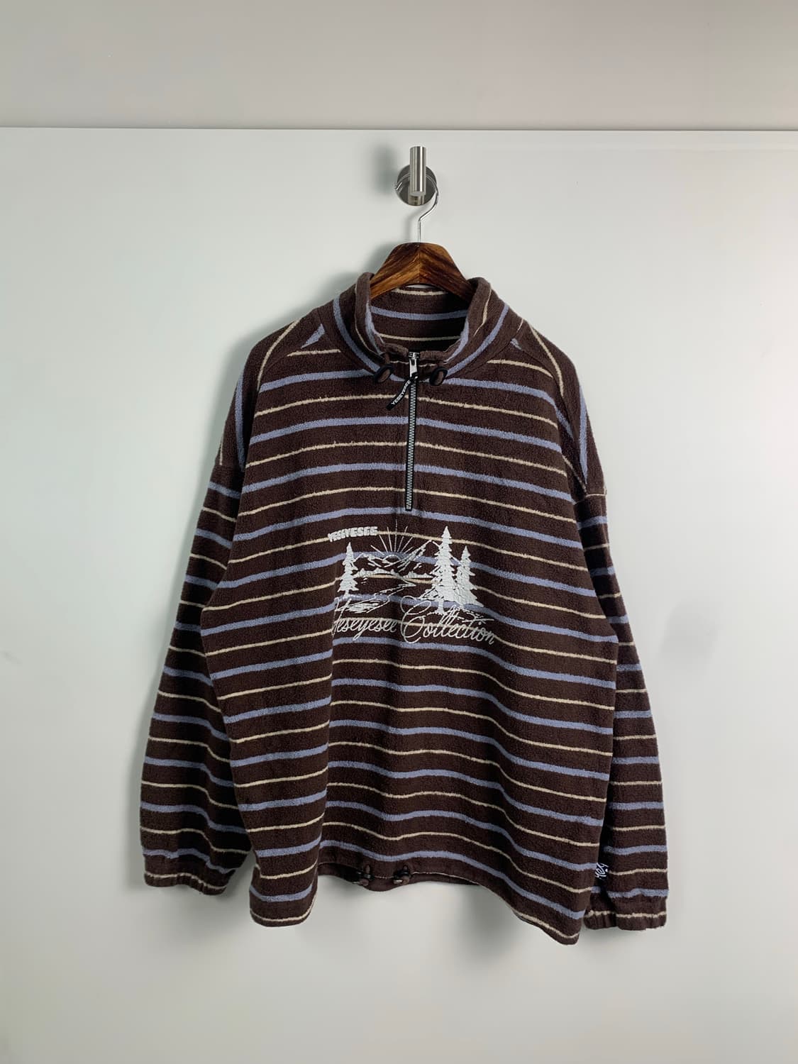 예스아이씨 스트라이프 하프 집업 상품이미지3