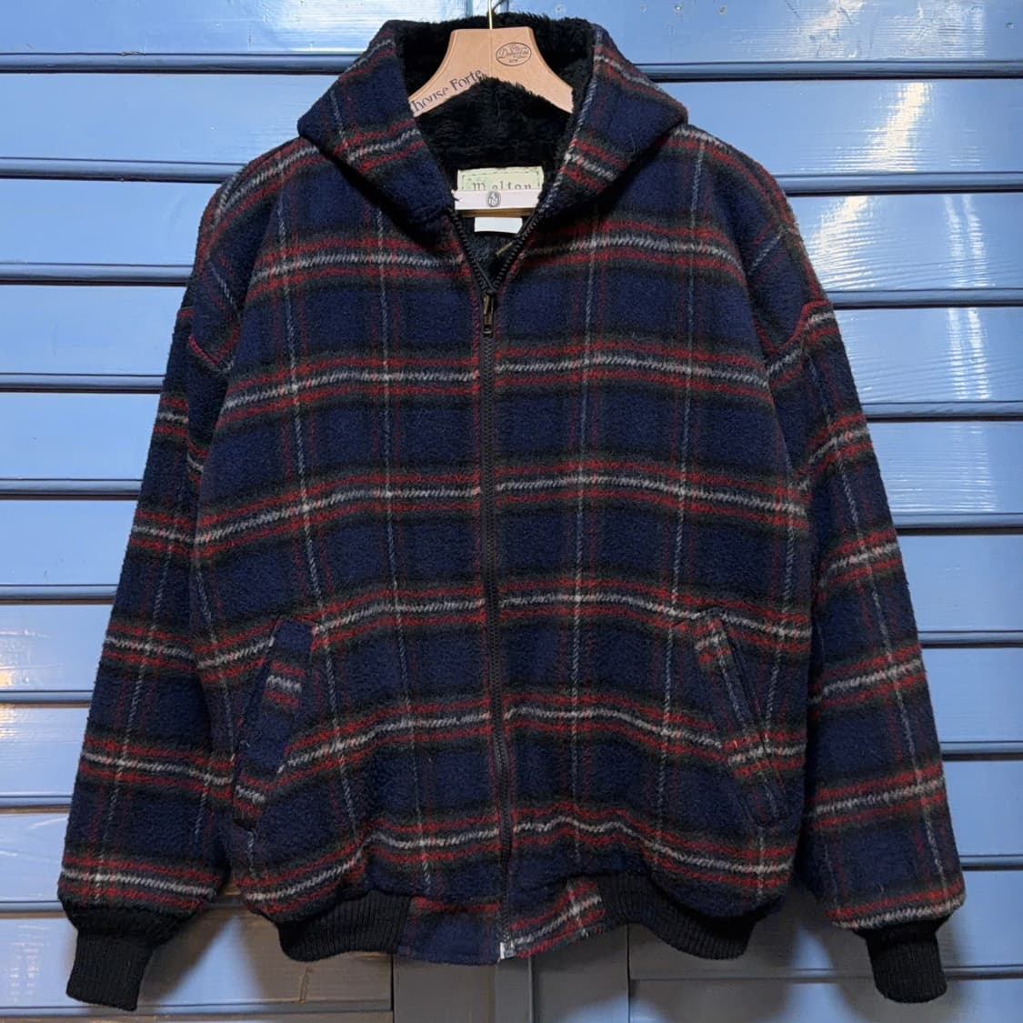 Melton USA 체크 퍼 후드자켓 상품이미지1