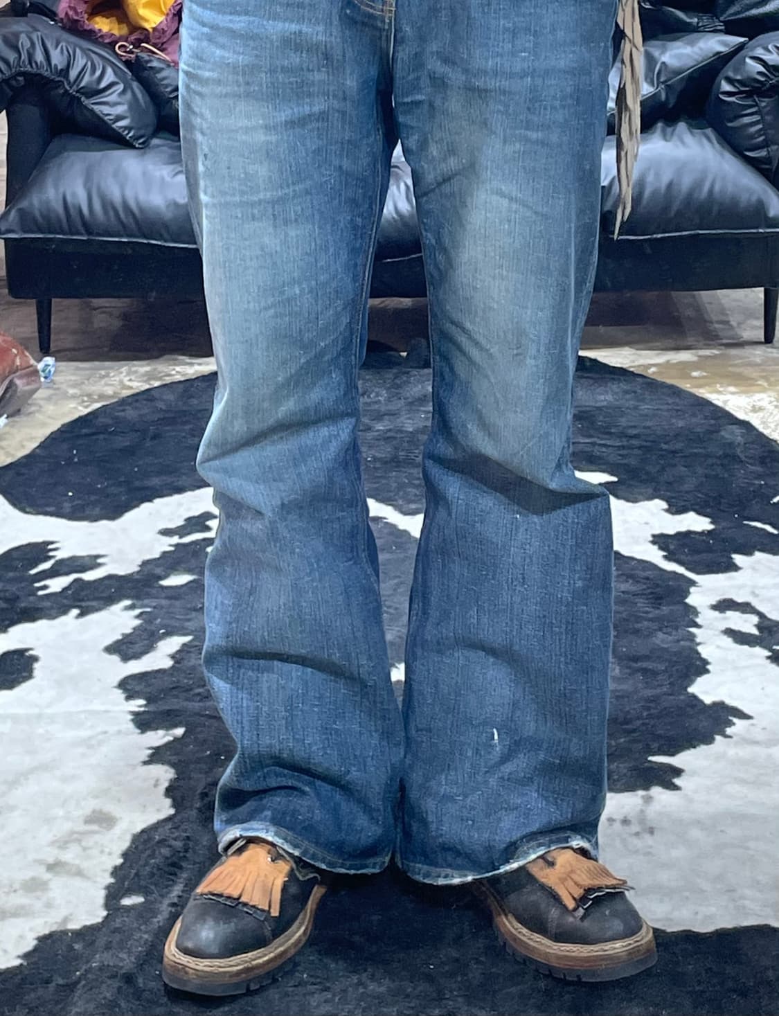 Vintage Black Leather Fringe Western Boo 상품이미지3