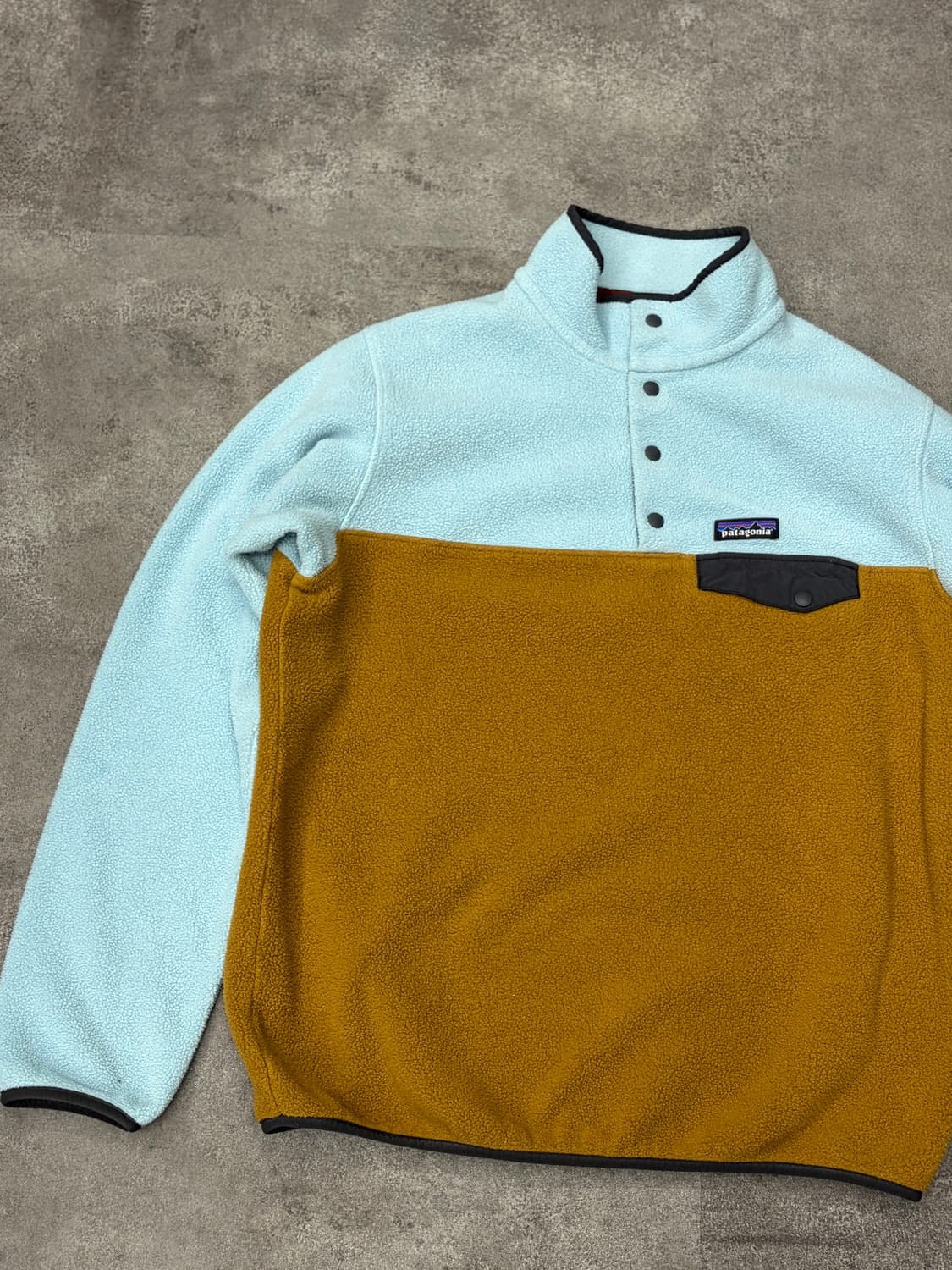 10s 파타고니아 신칠라 플리스 풀오버 블루/브라운 상품이미지3