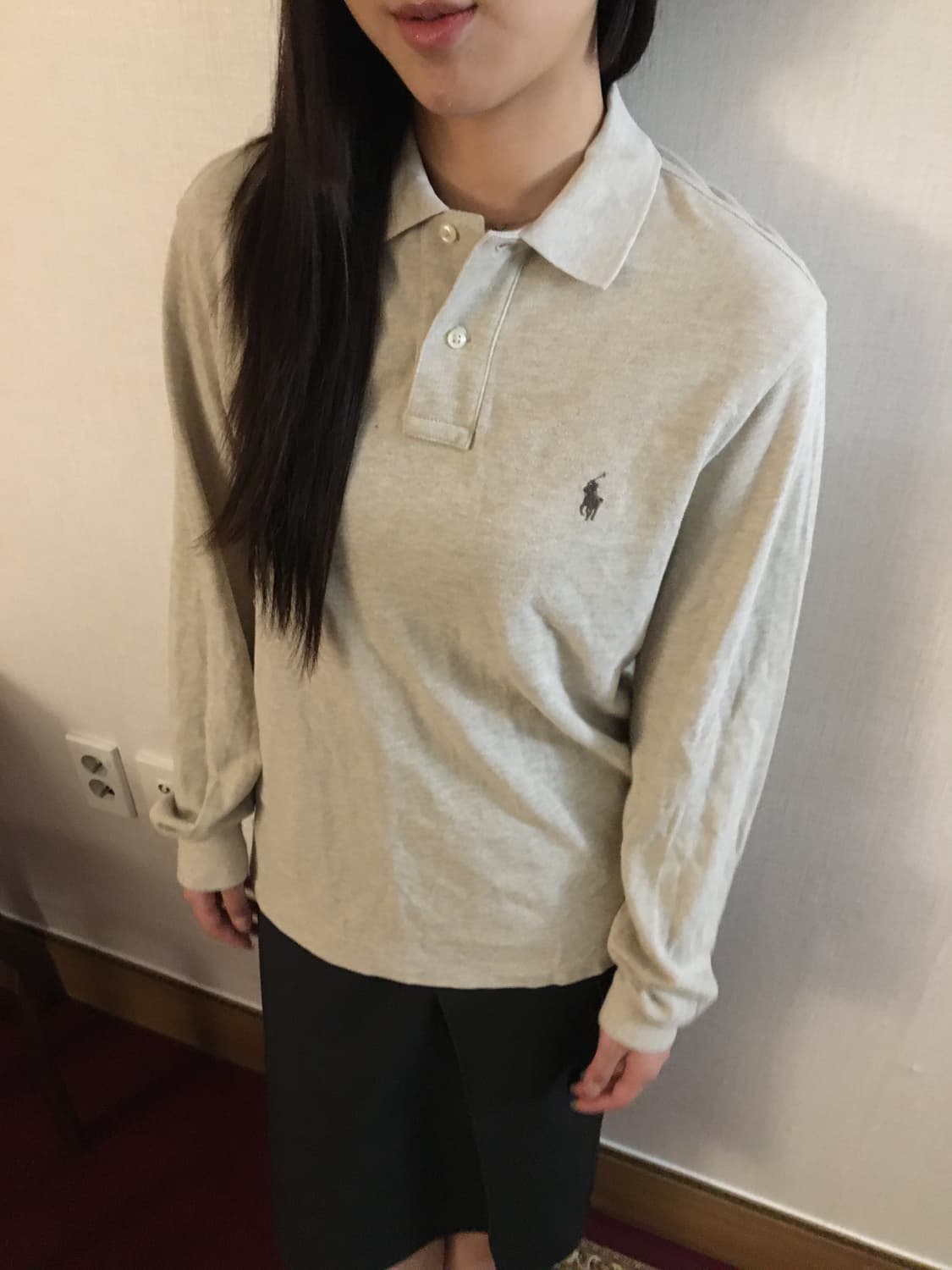 폴로 랄프로렌 베이지 긴팔 PK 티셔츠 상품이미지4