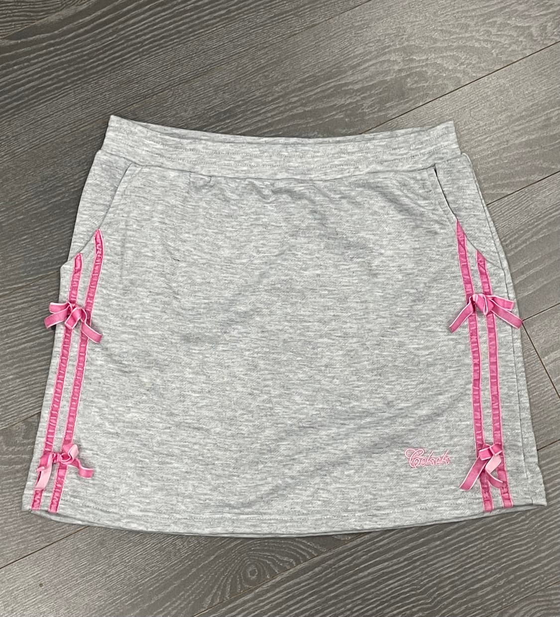 회핑 리본 트레이닝 셋업 집업 스커트 갸루 키치 로걀 상품이미지4