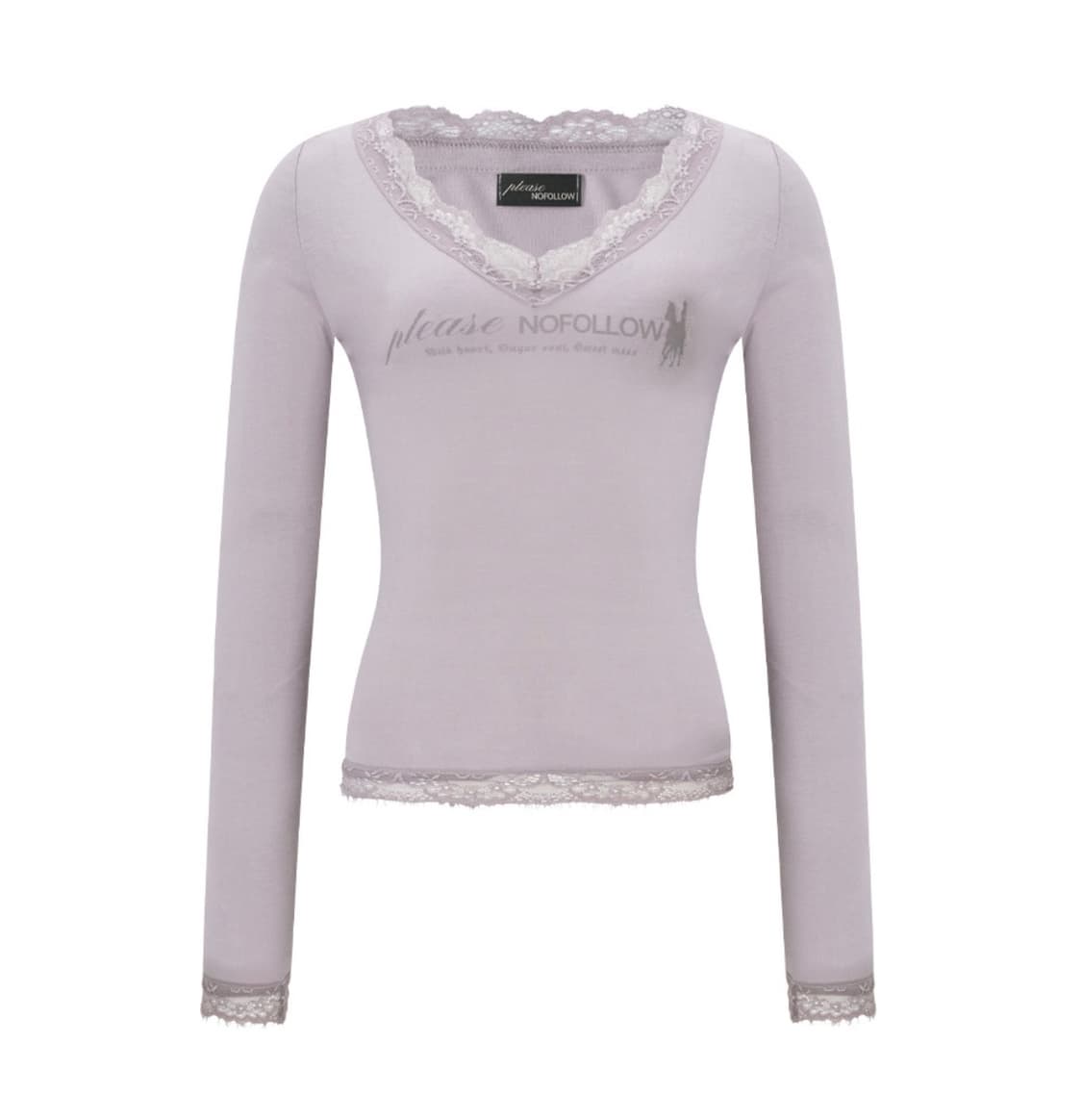 Kane Lace Long Sleeve Top (Pale Violet) 상품이미지1