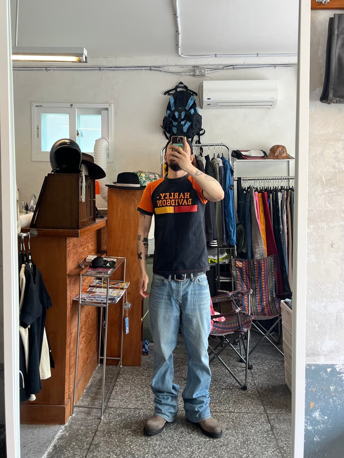 리얼맥코이 x 할리데이비슨 반팔링거티셔츠 상품이미지2