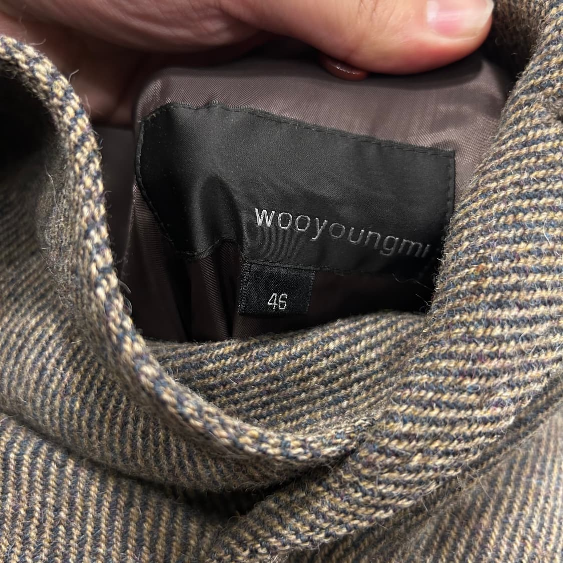 우영미 울 해링본 알파카헤어 더블카라 자켓 상품이미지3