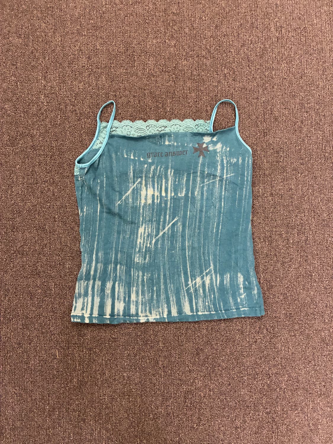 M)Japanese vintage 여성 스톤 디테일 꽃 레이스 슬리브리스 상품이미지5