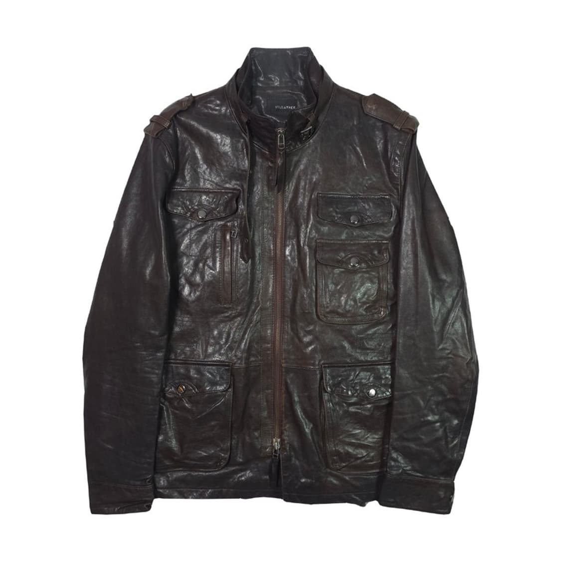 ITLEATHER 딥브라운 크링클 레더 M65 사파리 자켓 XL 상품이미지1