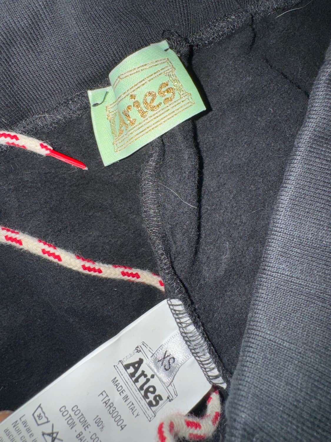 Aries 에리즈 블랙 스웻 팬츠 XS 상품이미지6