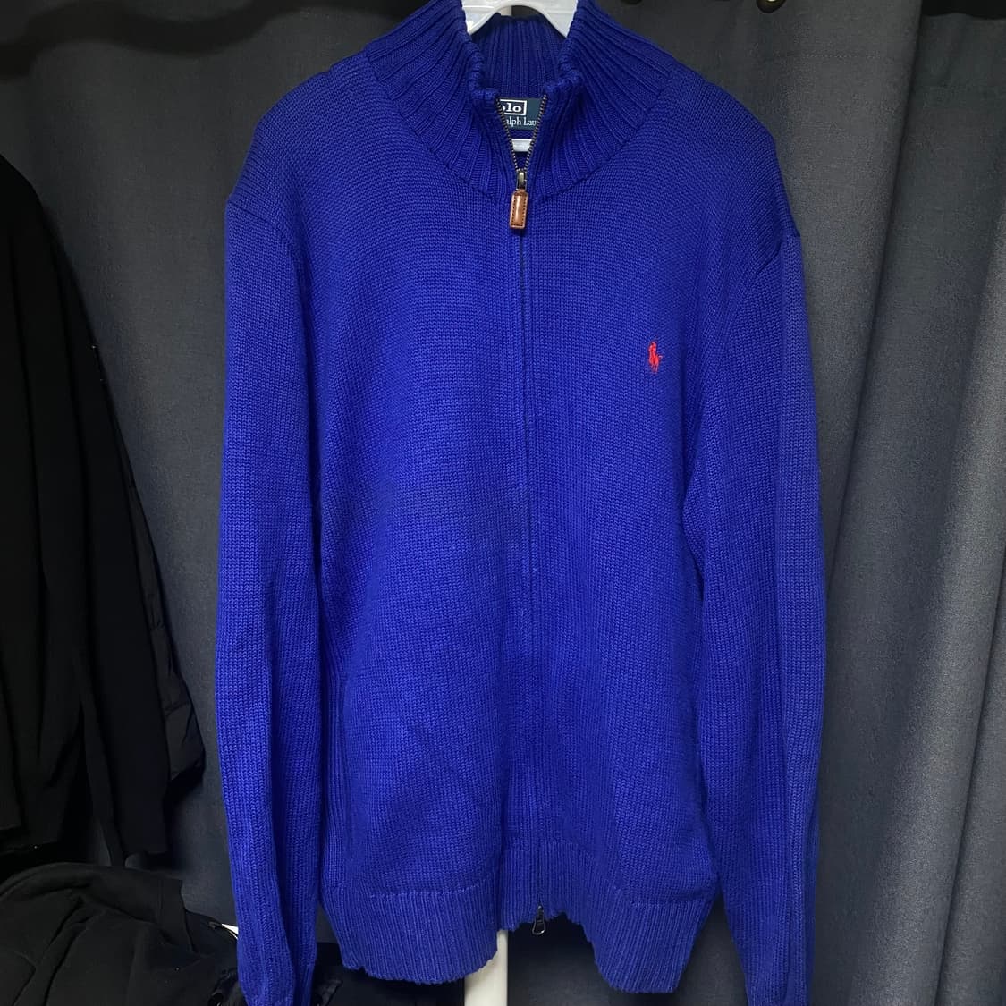 폴로 투웨이 니트 집업 블루 XL 상품이미지1