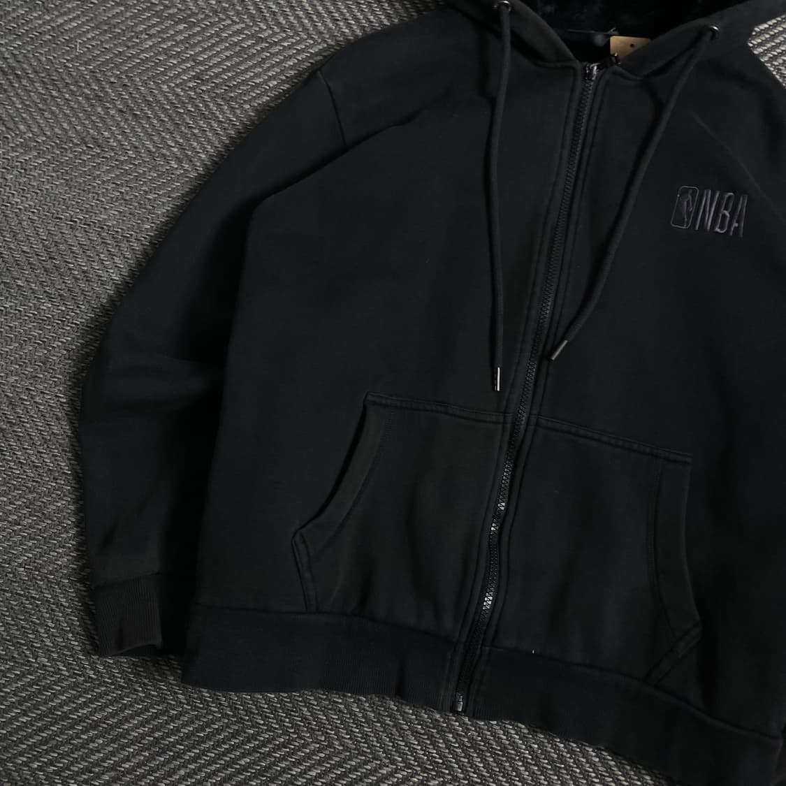 NBA 자수로고 양털 후드집업 블랙o 4772 상품이미지3