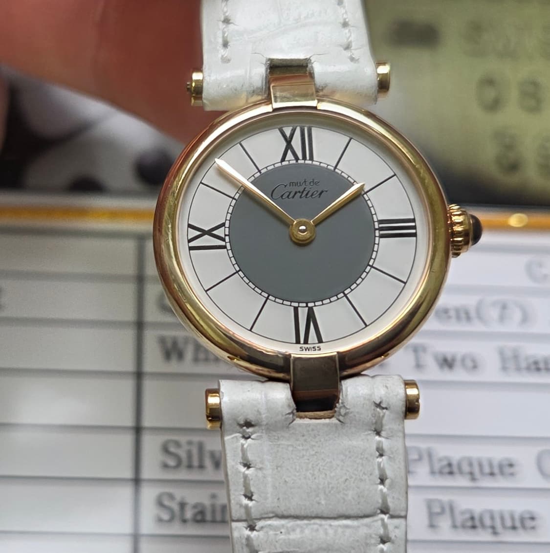 빈티지 까르띠에 머스트드 방돔 희귀 로만그레이 여성용 (감정서 포함) 상품이미지10