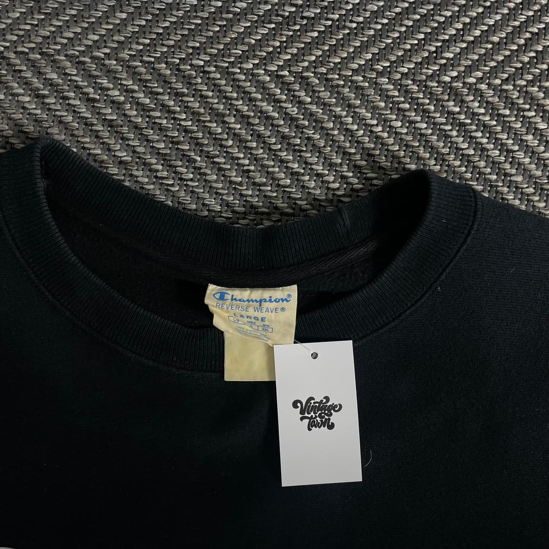 챔피온 리버스위브 빅로고 블랙 스웻 셔츠 y 3223 상품이미지5