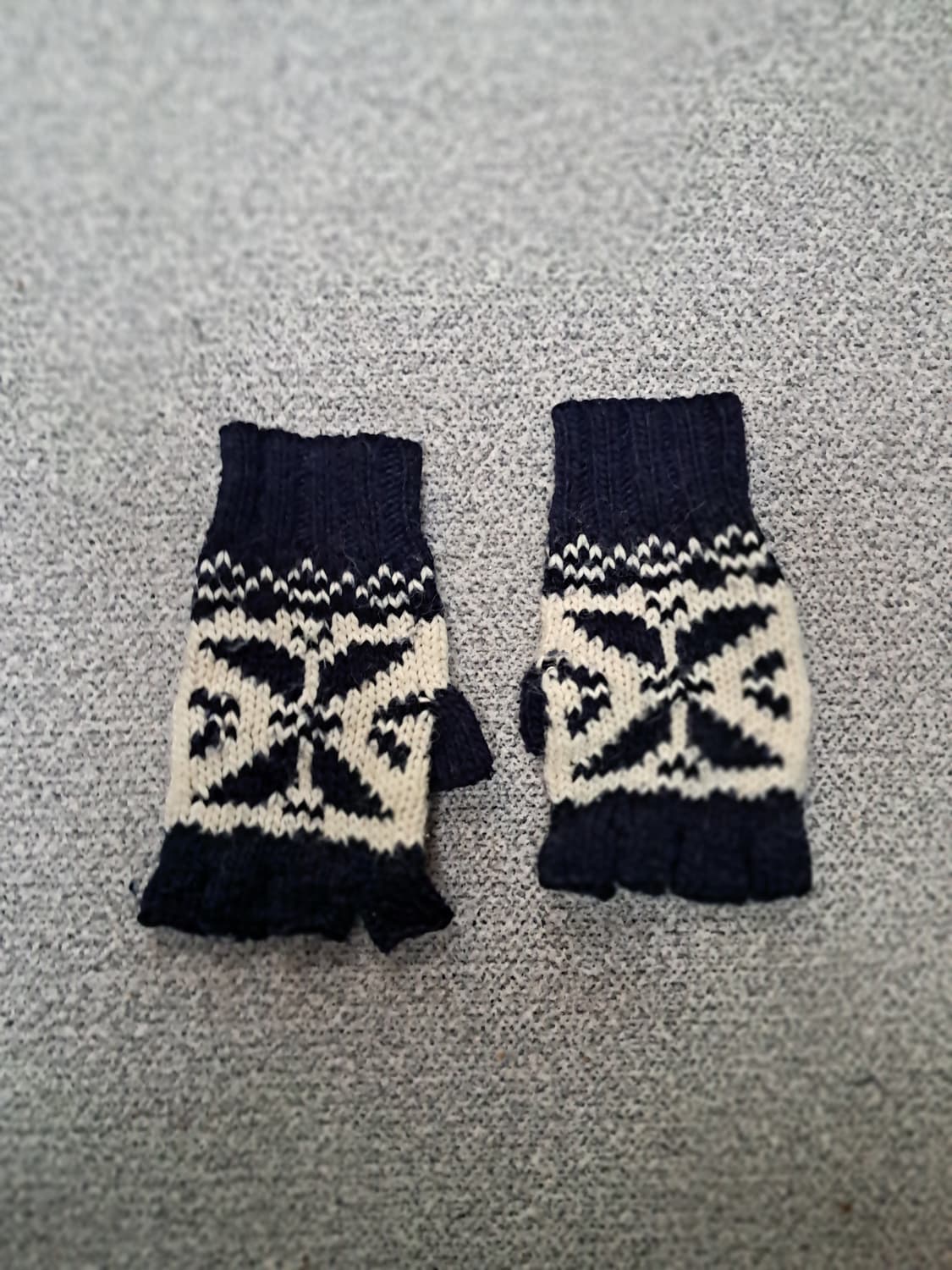 폴로 니트 핑거리스 장갑 네이비/아이보리 상품이미지1