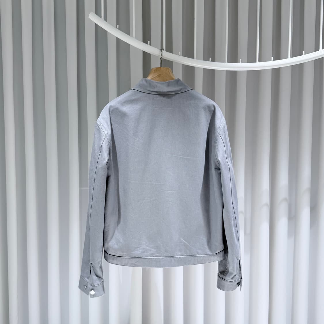 (S+/ M) / 프라다 삼각로고 신형 그레이 블루종 자켓 상품이미지6