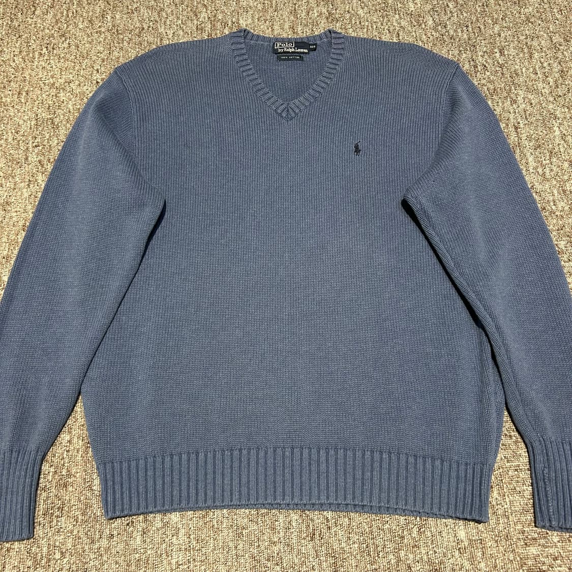 XL) 폴로 랄프로렌 블루컬러 헤비코튼 브이넥 니트 상품이미지2