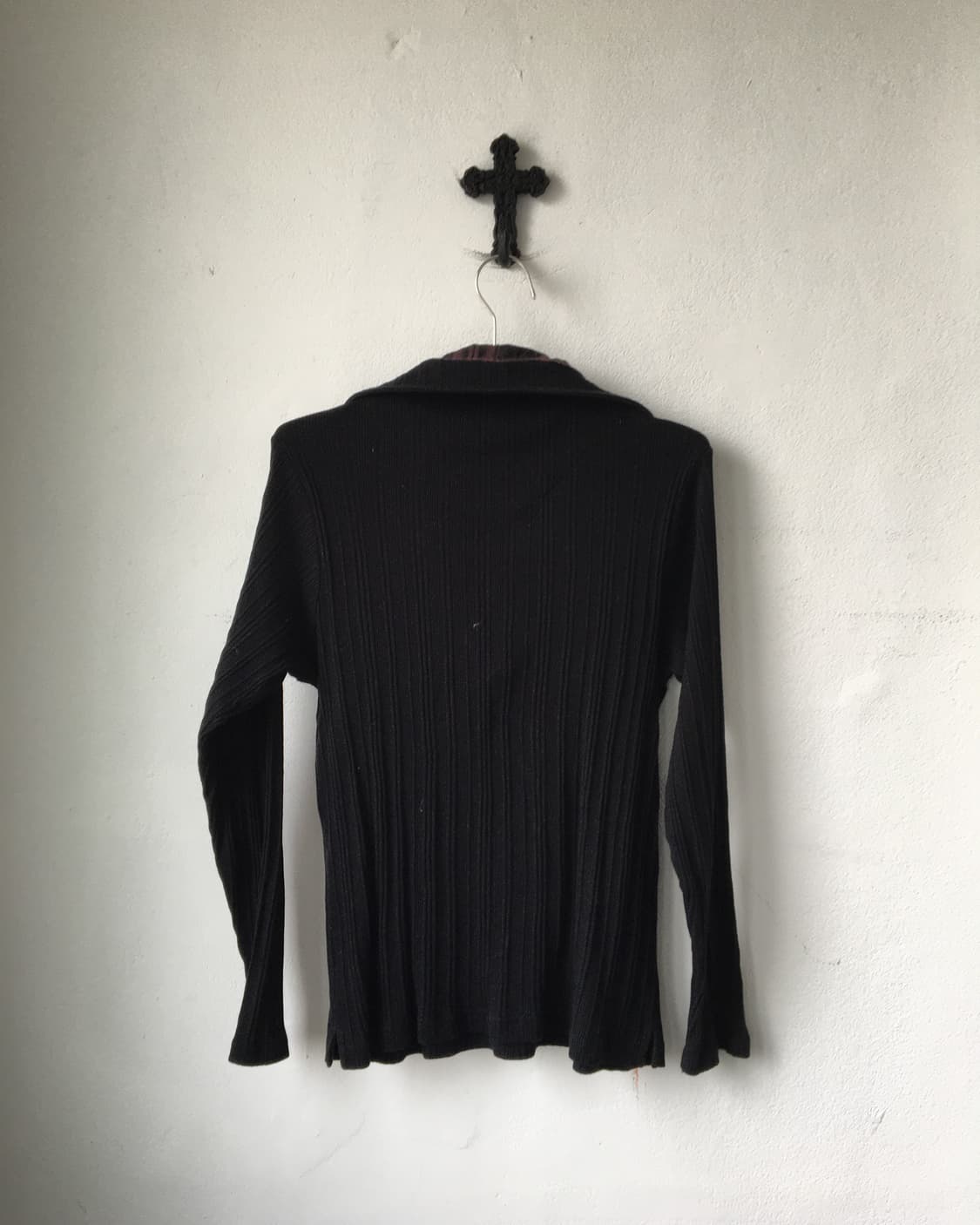 Shirt layered high neck ribbed sleeve 상품이미지3