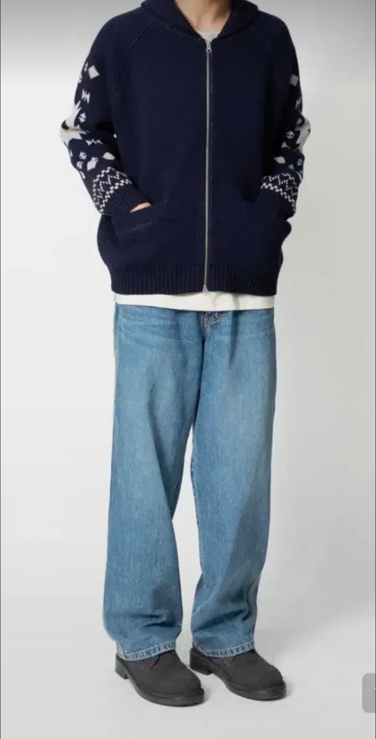 홀리선 NASCA 5포켓 루즈 데님팬츠 M 노멀 네이비 상품이미지5