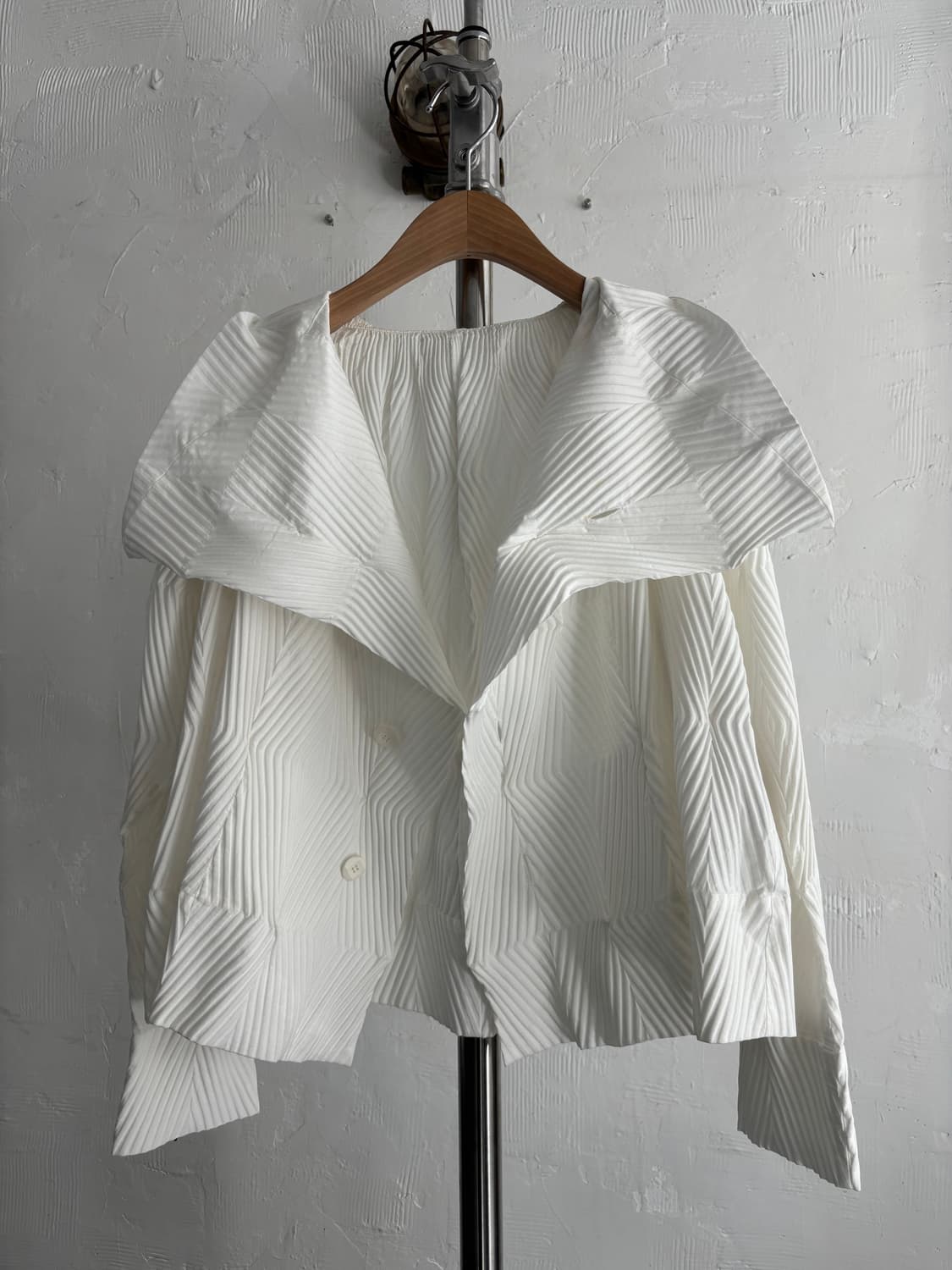 Issey Miyake 이세이미야케 화이트 빅카라 자켓 상품이미지7