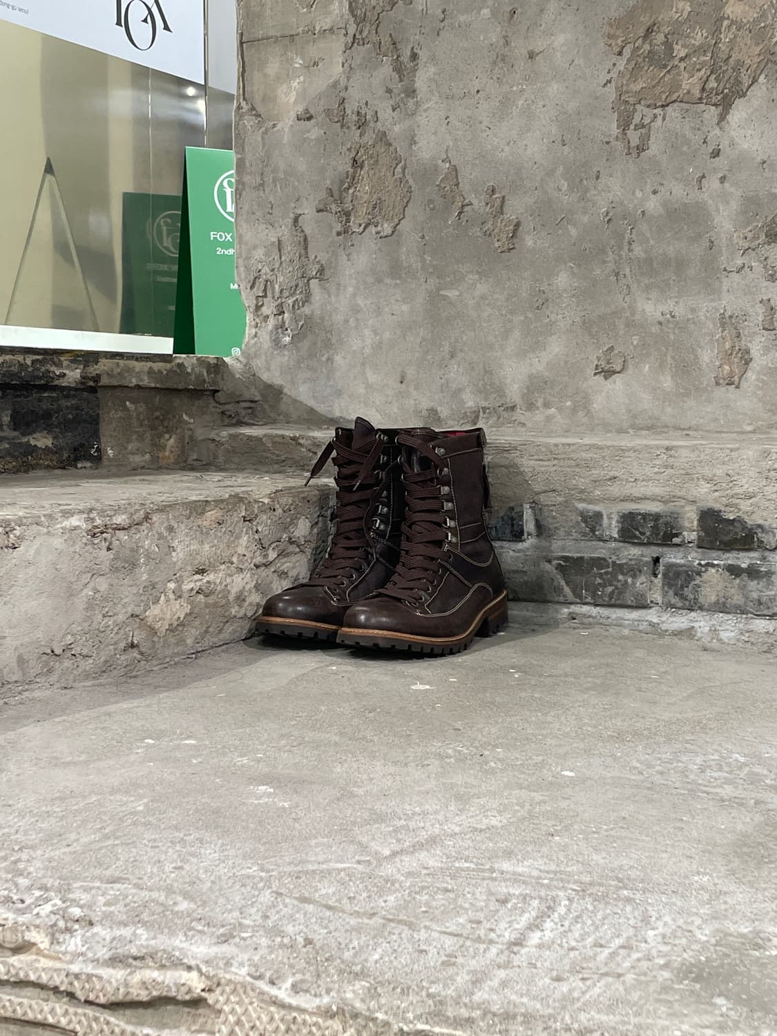 디젤 레어 브라운 백 패스너 컴뱃 레더 부츠 상품이미지2