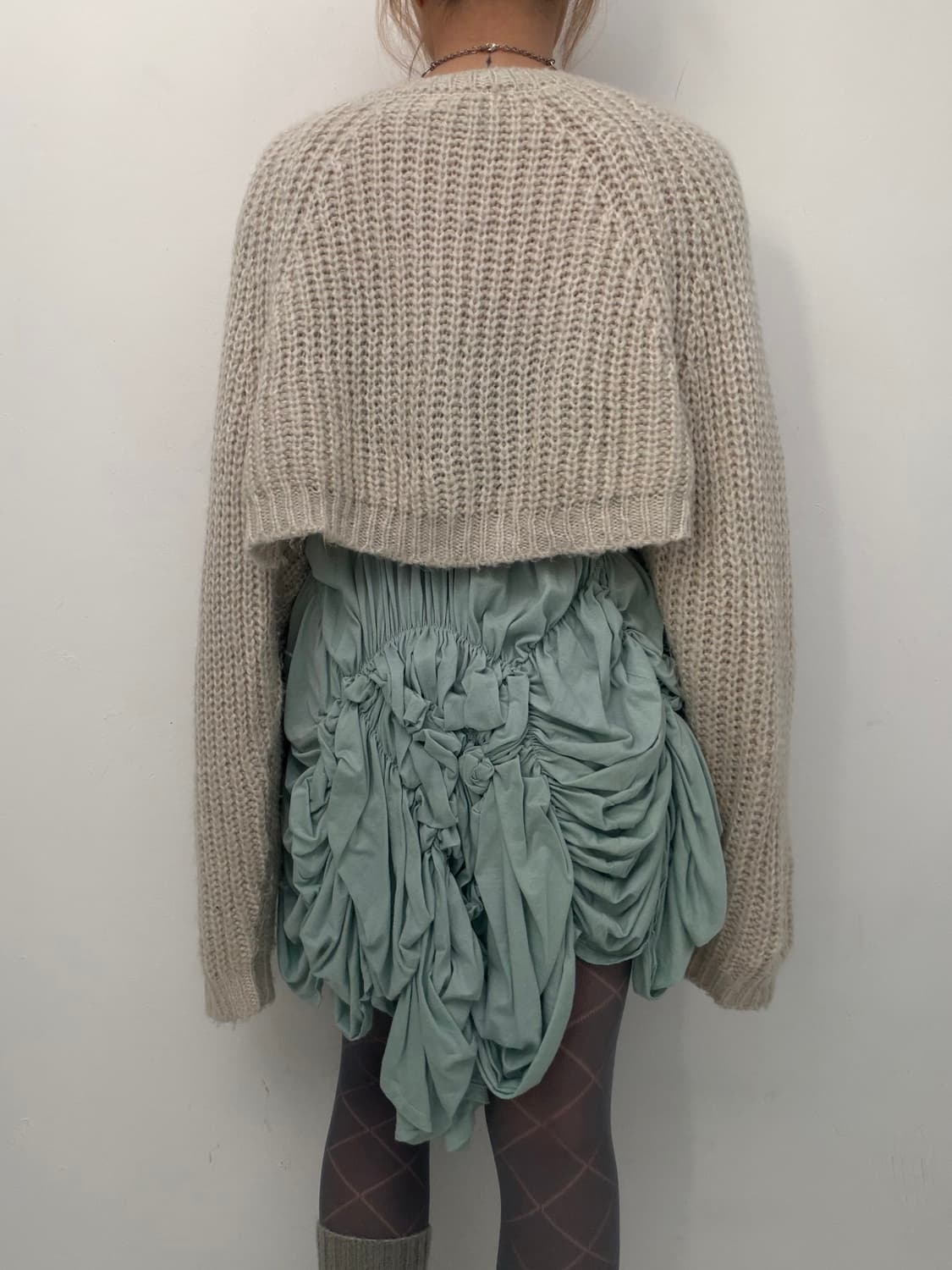 오트밀 니트 볼레로  상품이미지3