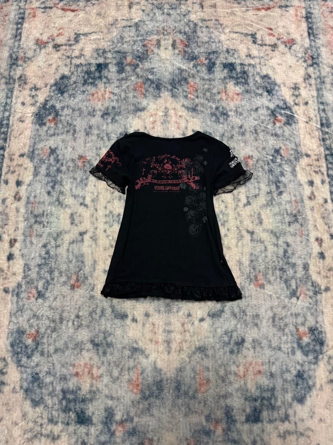 Mad punks goth punk patch eyelet top 상품이미지7