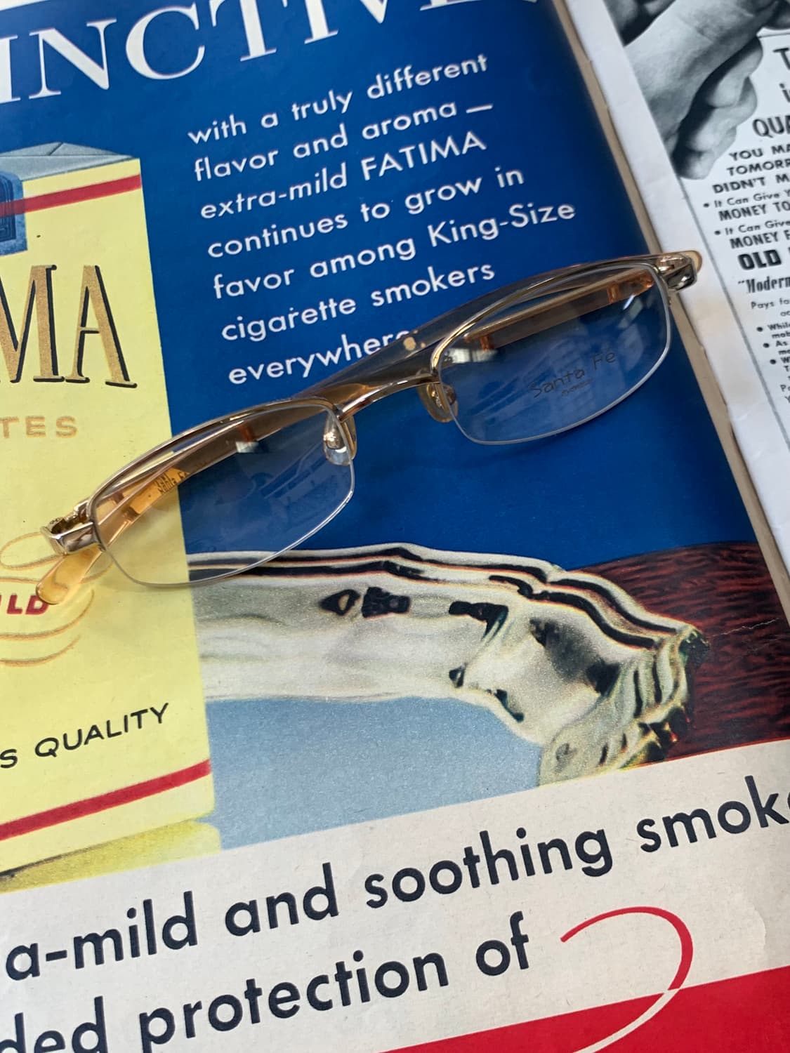 [픽키-601] 골드 메탈 하프림 안경 안경테 상품이미지2