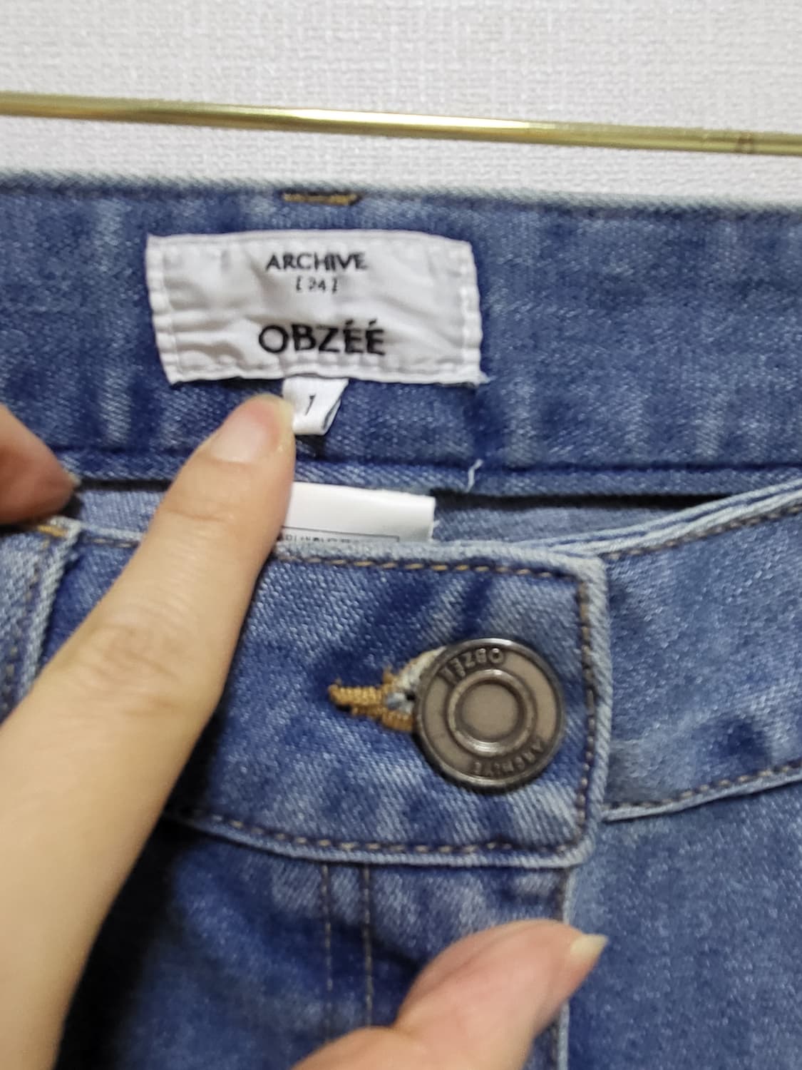 오브제 자수  데님 청바지 M 55-66 상품이미지4