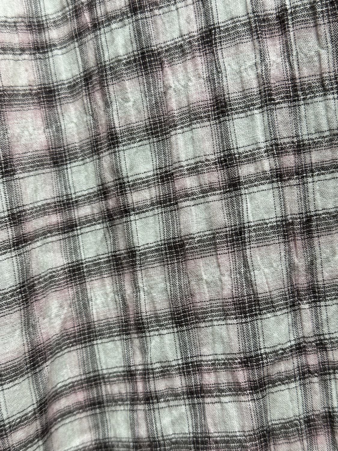 애프터프레이 오버사이즈드 체크 후디 셔츠 더스트핑크 상품이미지4