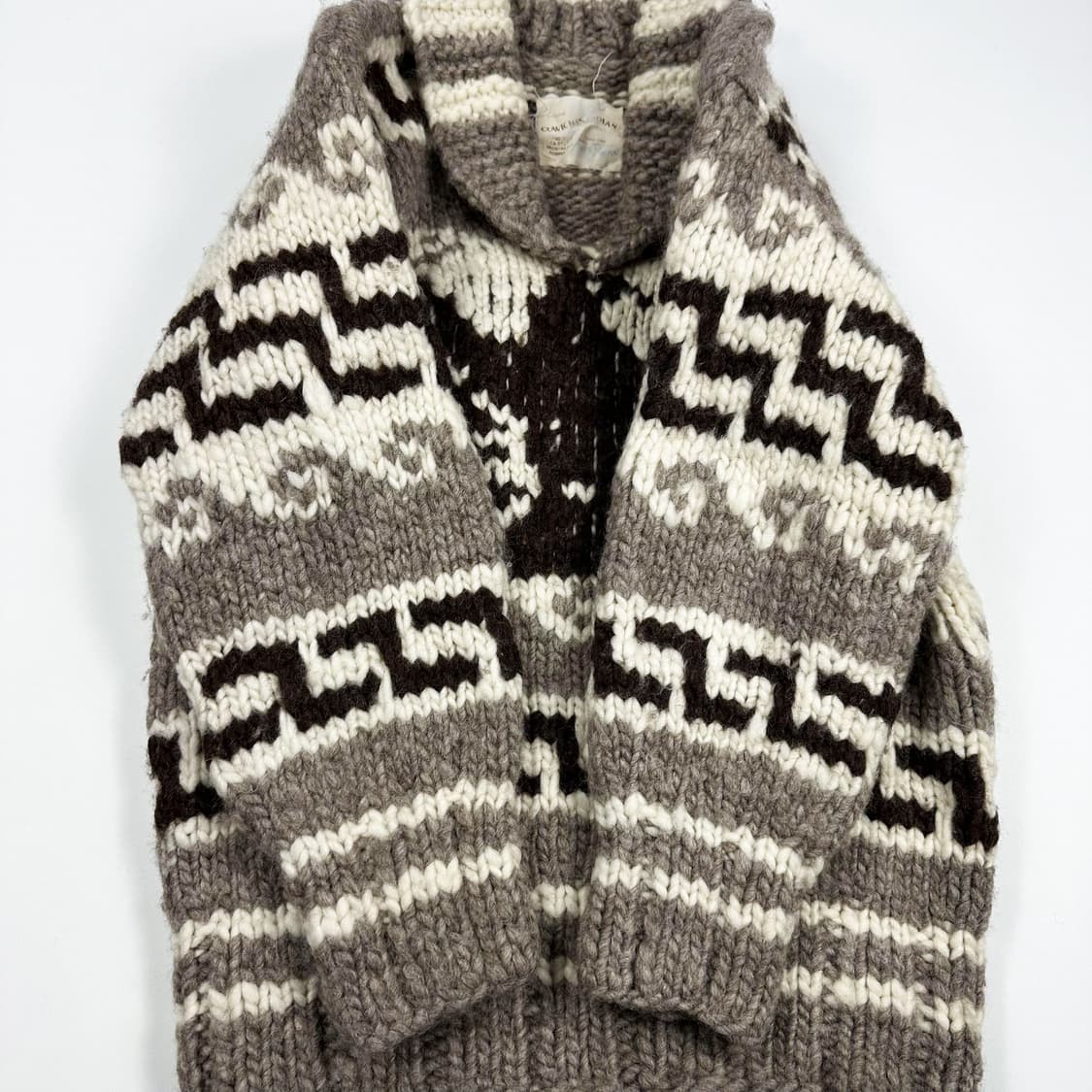 오리지널 캐나다 핸드메이드 썬더버드 헤비 울 코위찬 니트 M 상품이미지4