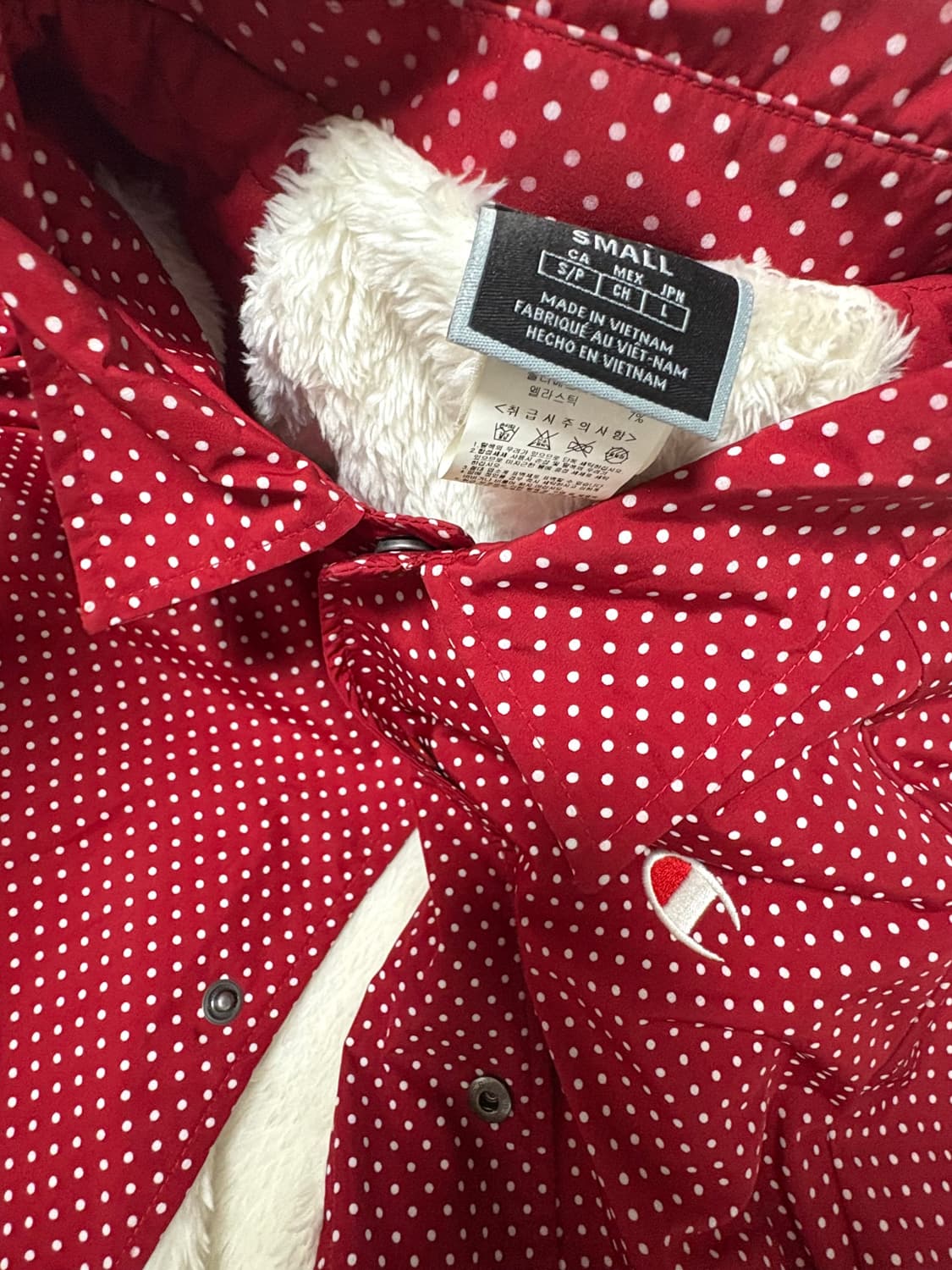 챔피언 빈티지 도트 레드자켓 상품이미지3