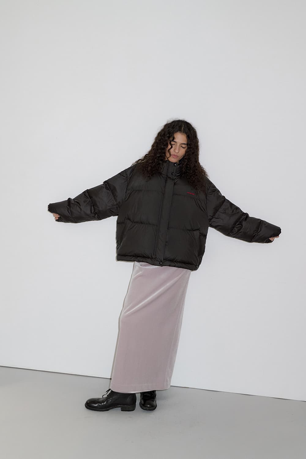 오버듀플레어 VELVET LONG SKIRT_SILVER 새상품 상품이미지3