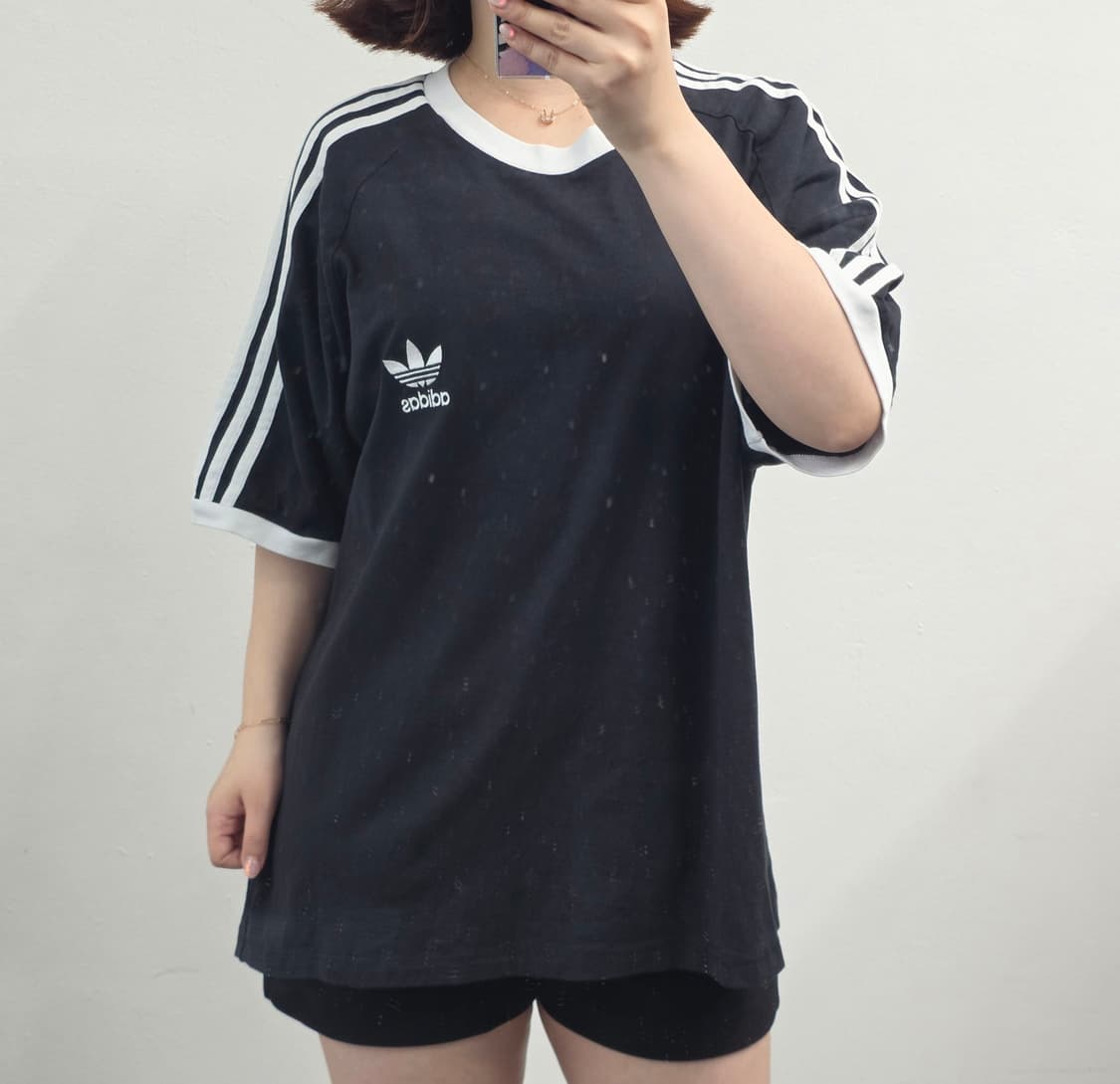 [프립]XL/아디다스 오리지널스 삼선 반팔 티셔츠 블랙 상품이미지1