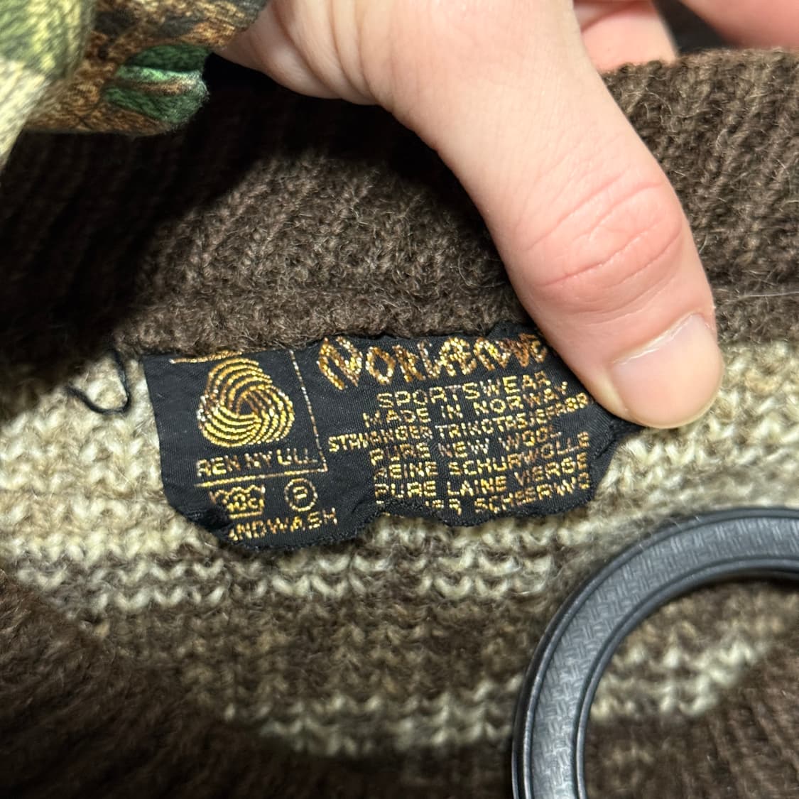 Norway 노르웨이 울 100% 코위찬 크롭 니트 가디건 상품이미지6