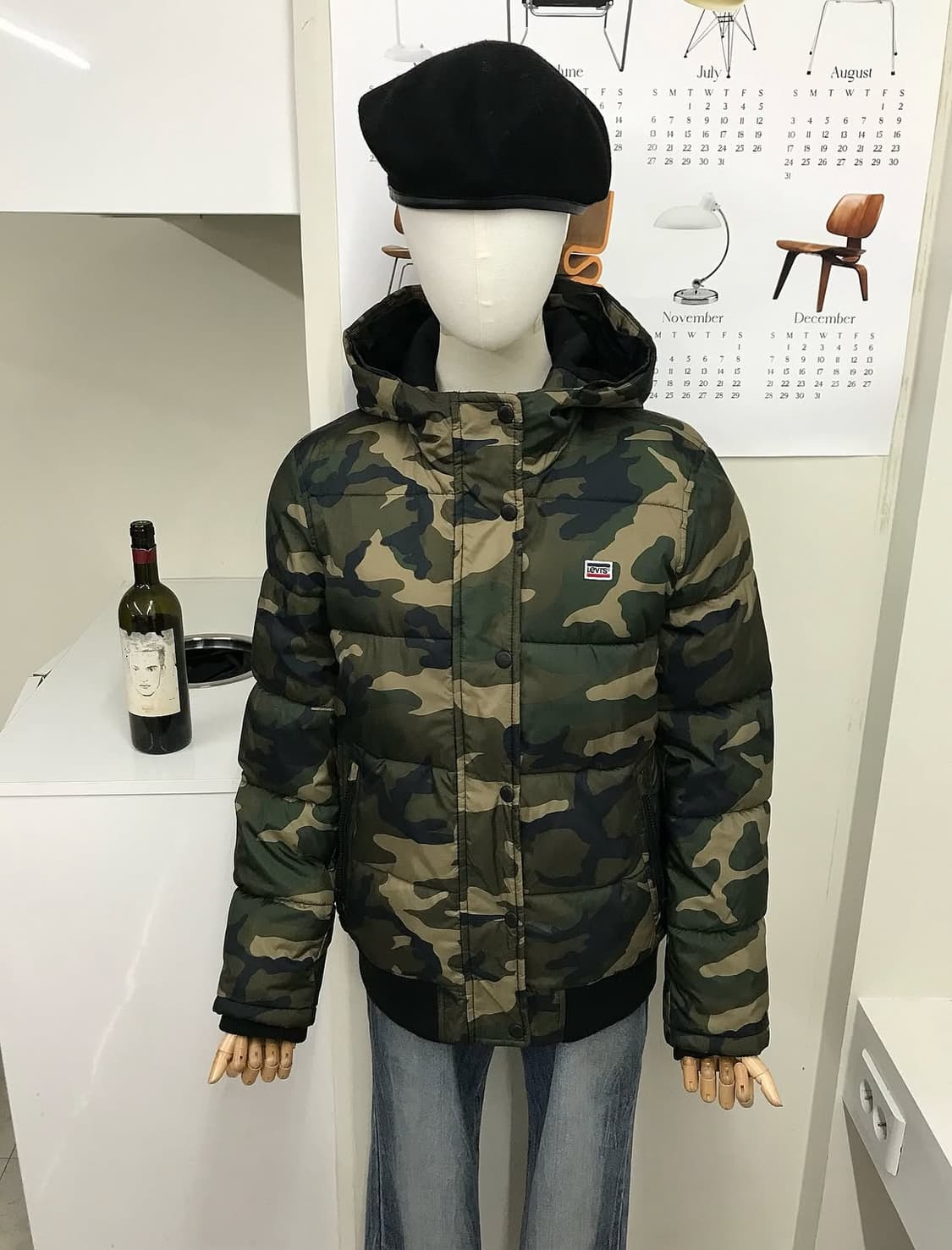 리바이스 로고 카모 후드 패딩 상품이미지7