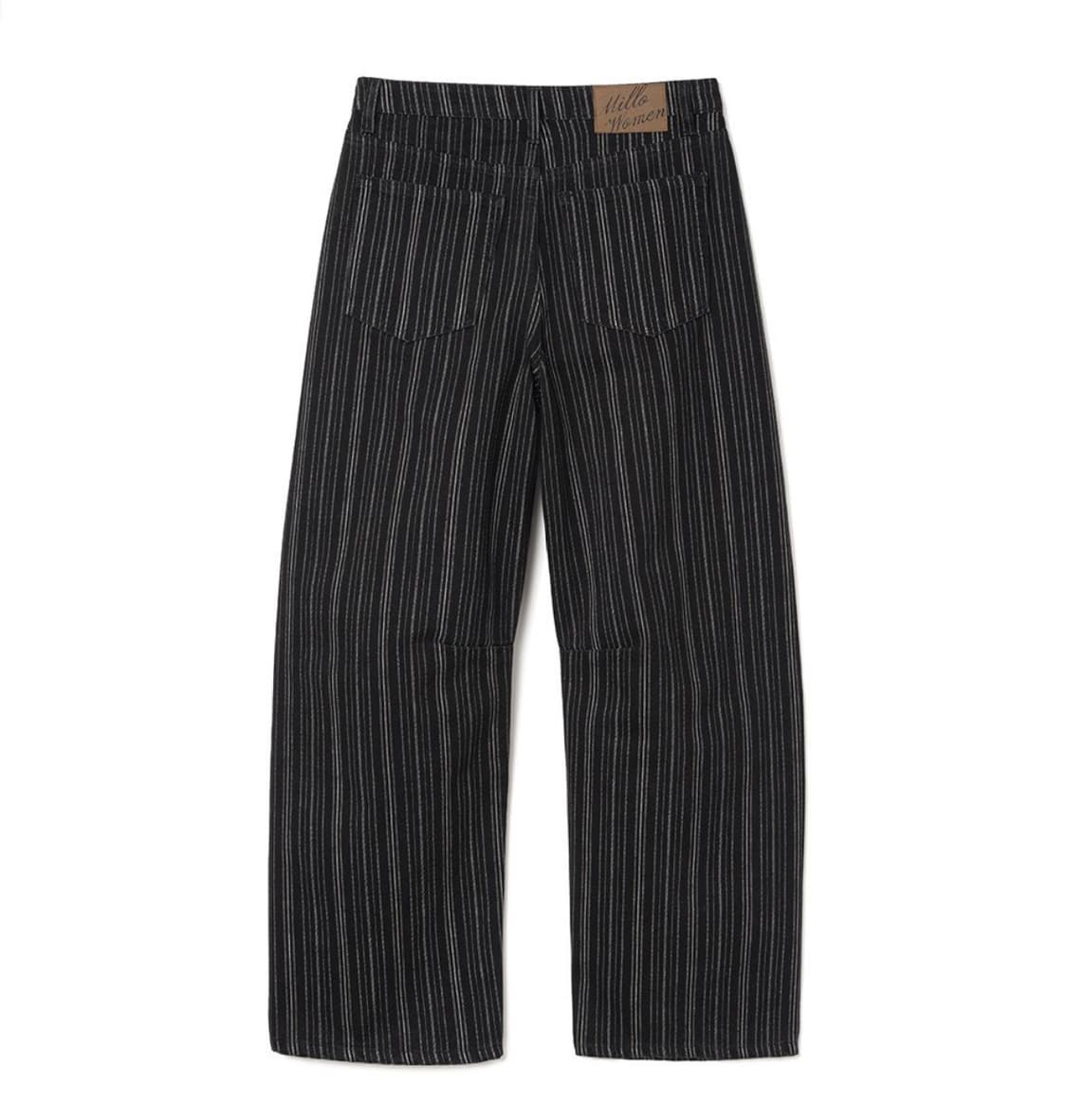 밀로 우먼 스트라이프 벌룬 진 워시드 블랙 상품이미지2