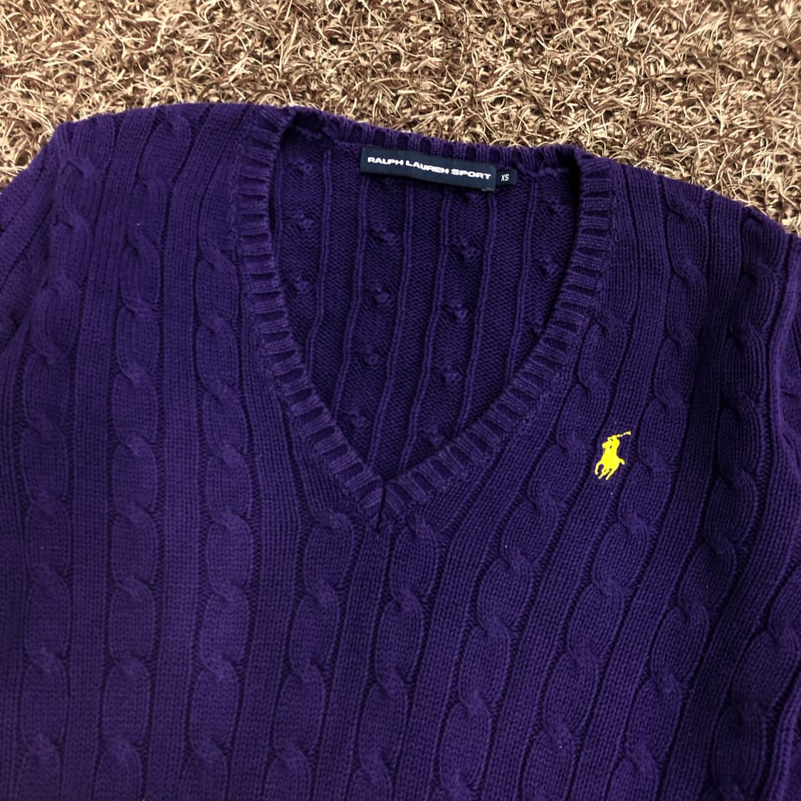 폴로 랄프로렌 여성 퍼플 브이넥 니트 상품이미지3