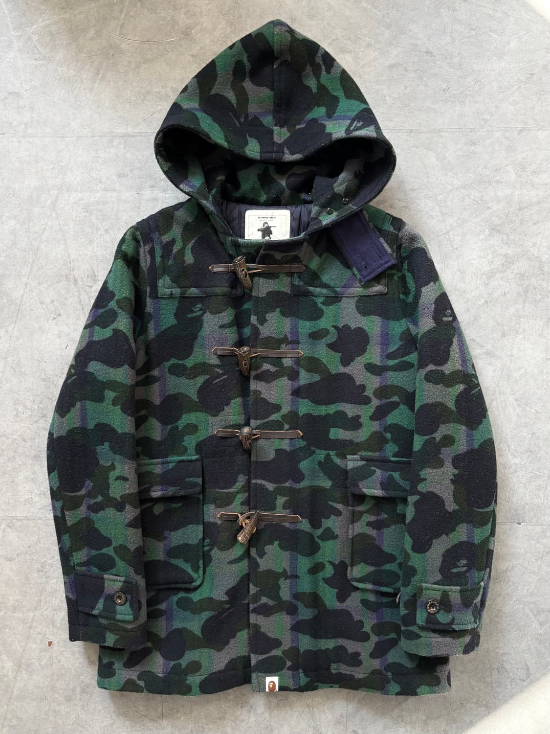  Bape 베이프 그린 카모플라주 더플 코트  ﻿ 상품이미지1
