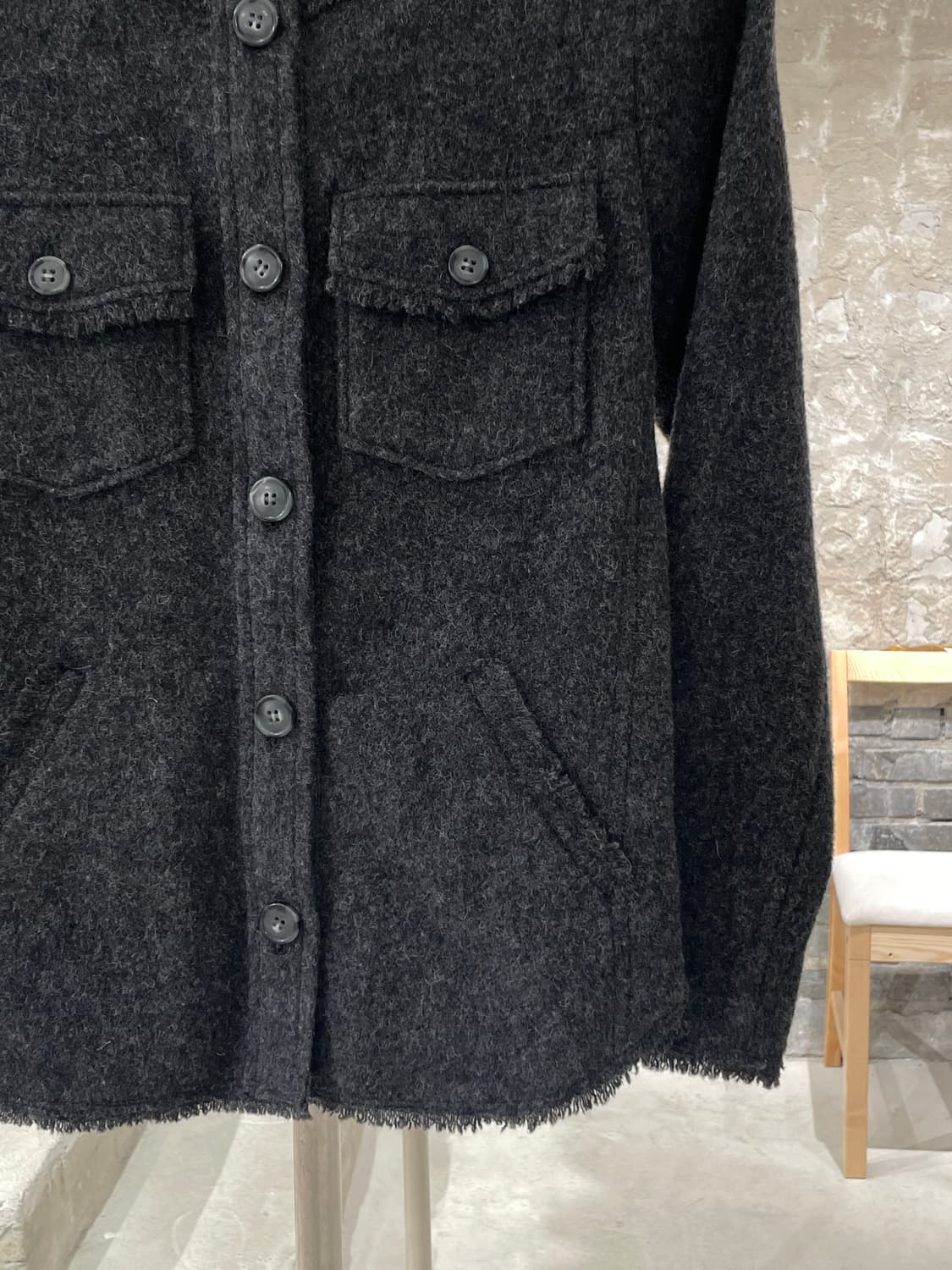 이자벨 마랑 에뚜왈 차콜 체스트 포켓 울 셔츠 상품이미지5