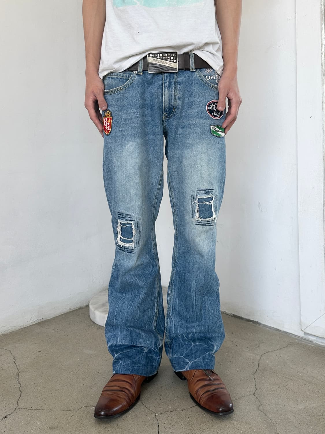 빈티치 패치 플레어 데님 팬츠 상품이미지1