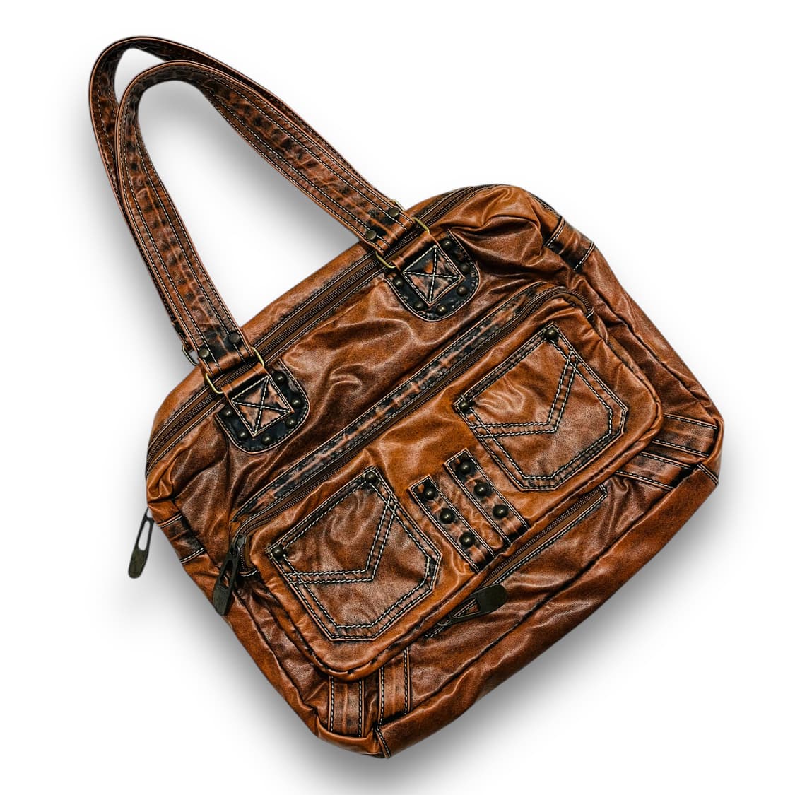 Western Vegan Leather Stud Vintage Bag 상품이미지2