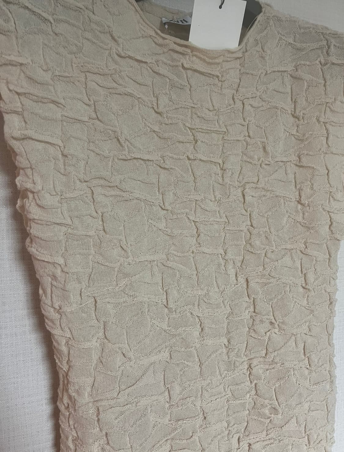  ZARA 자라 링클 캡소매 티셔츠, 자라 링클 슬리브리스 상품이미지8