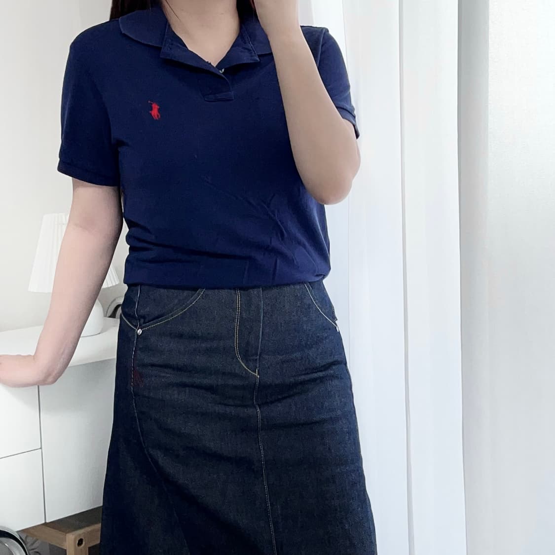 [정품] 폴로 네이비 / 레드포니 반팔카라티 [ S ] 상품이미지1