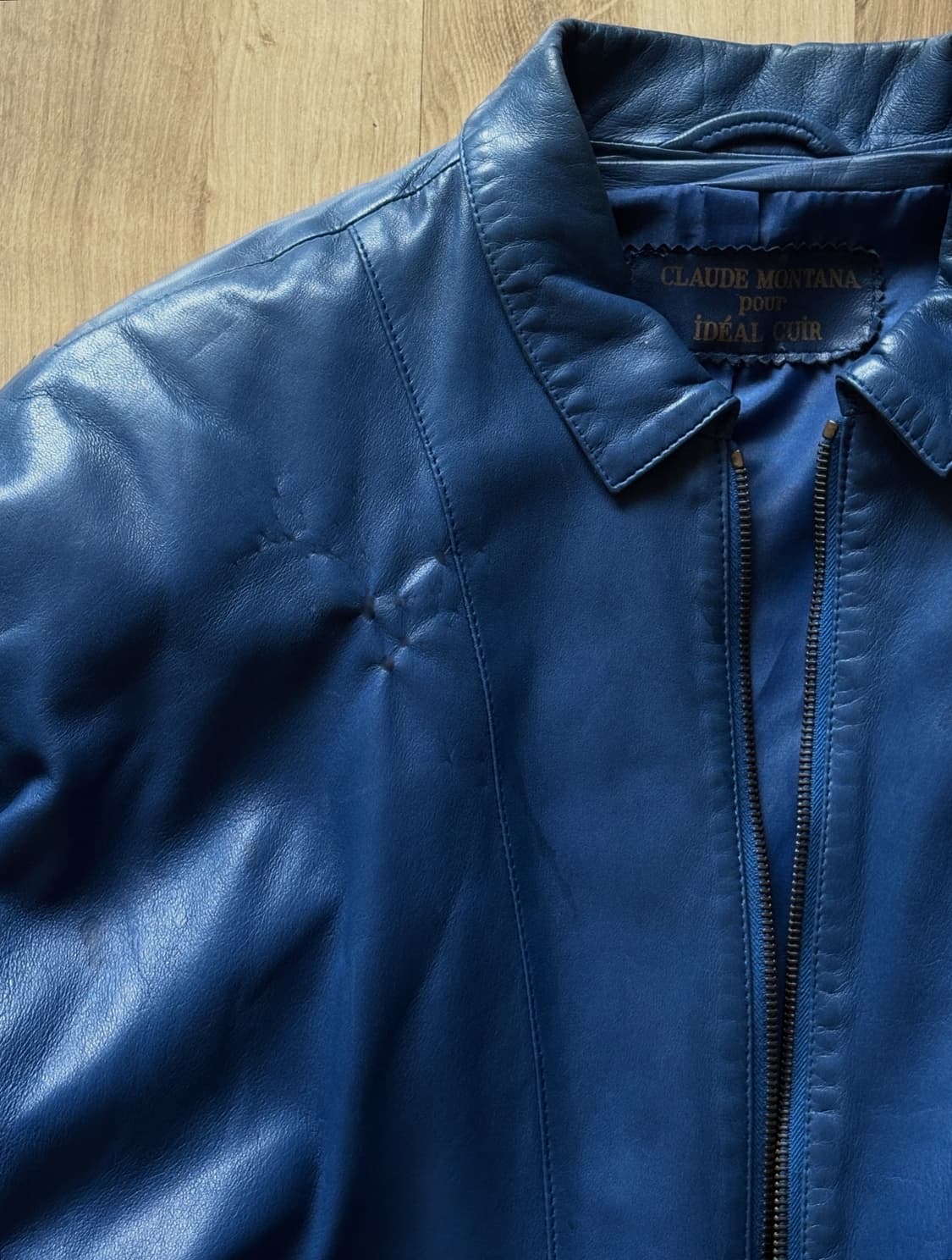 블루 리얼레더 자켓 상품이미지10