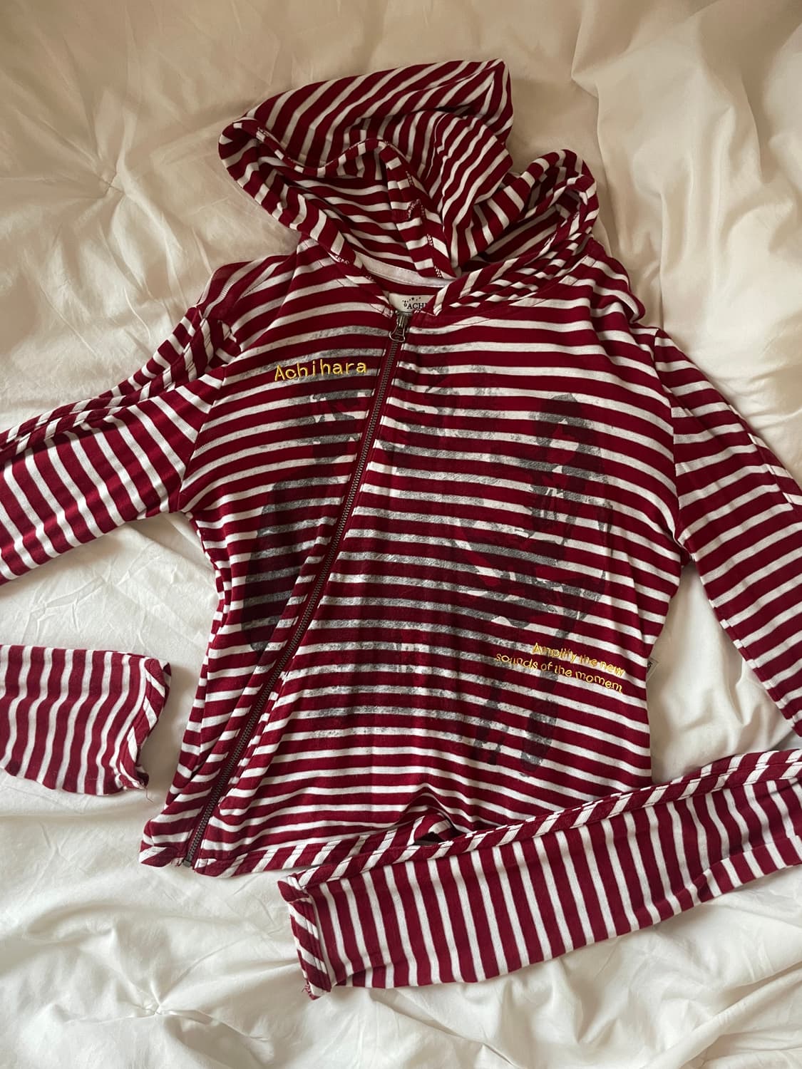 Achihara 후디 가디건 레드 상품이미지4