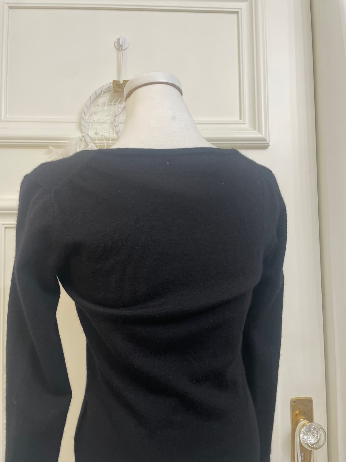 black crystal button cardigan&stripe gol 상품이미지4