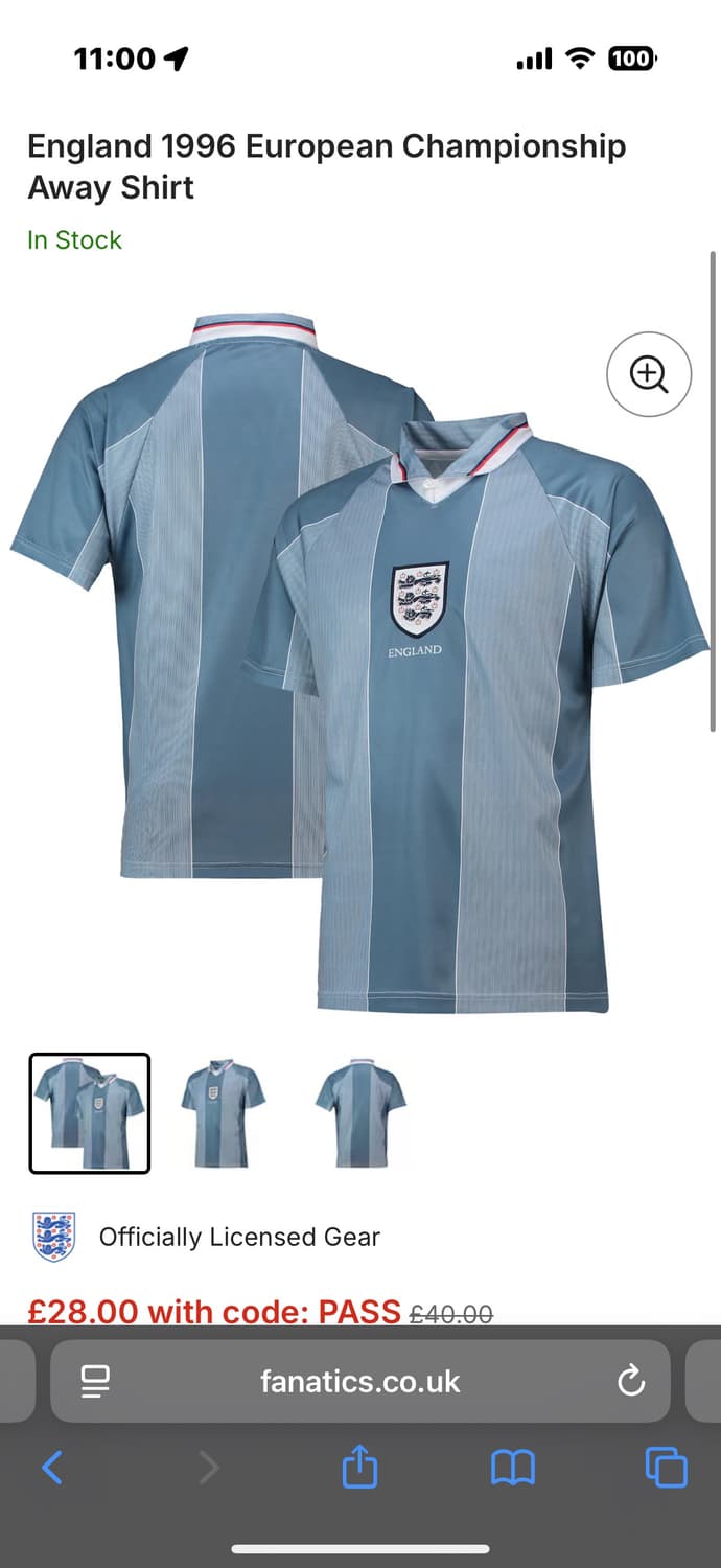 잉글랜드 1996 유로원정 셔츠 새제품 L 상품이미지1