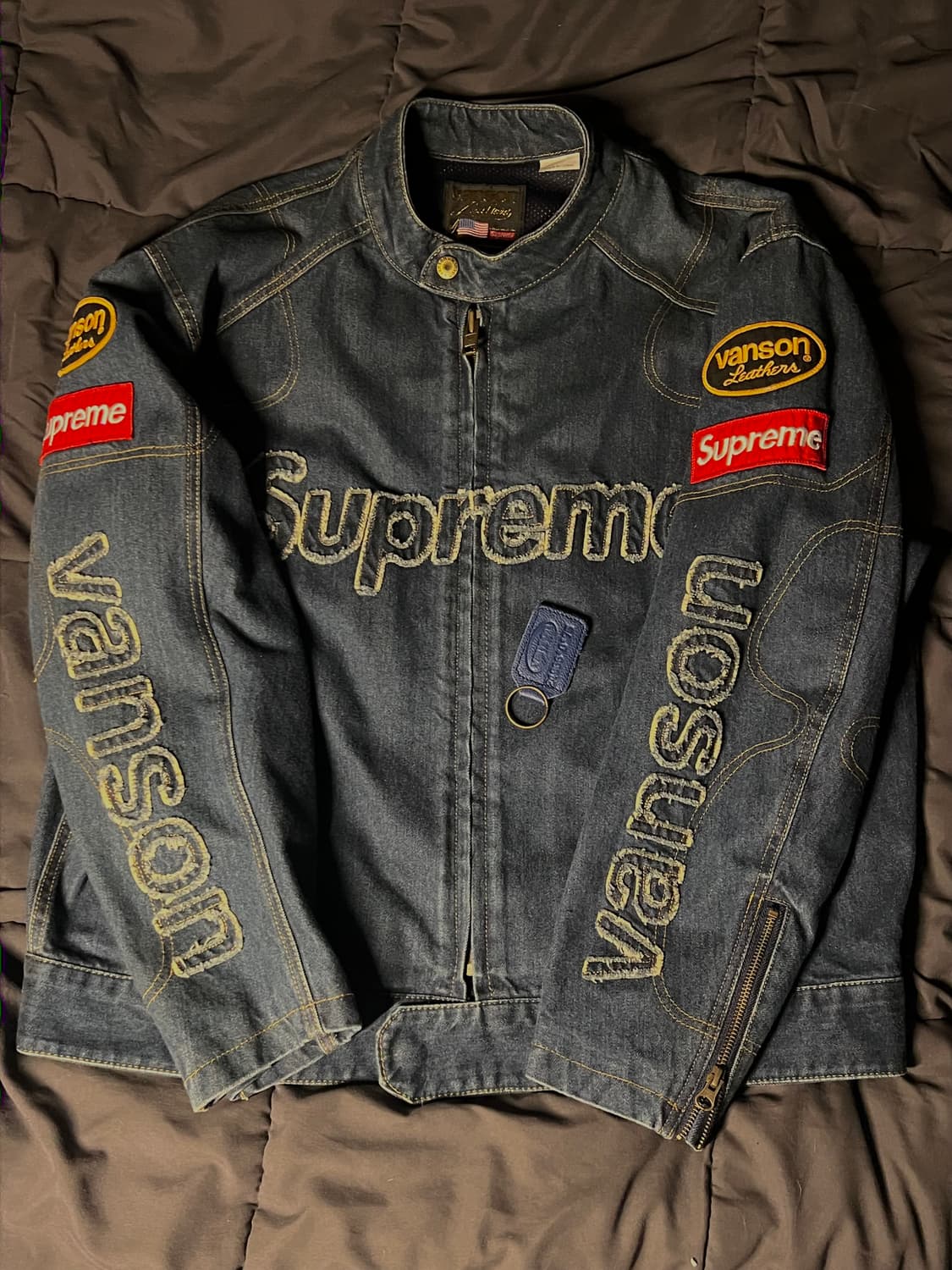 슈프림x밴슨 레더스 코듀라 데님 자켓 블루 L 상품이미지1