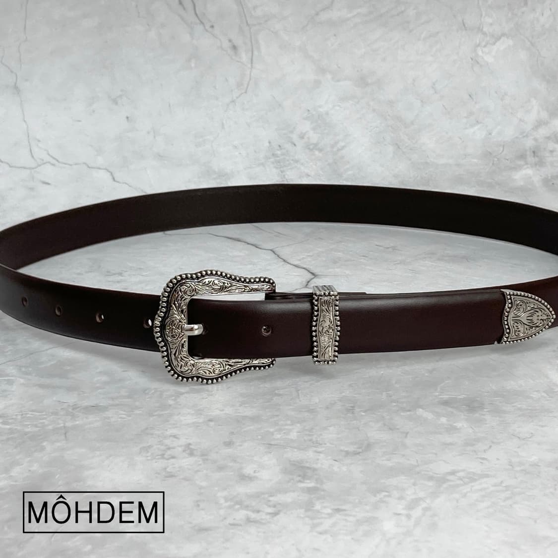 [Uinsex] 클래식 웨스턴 이태리가죽 벨트 브라운 상품이미지6